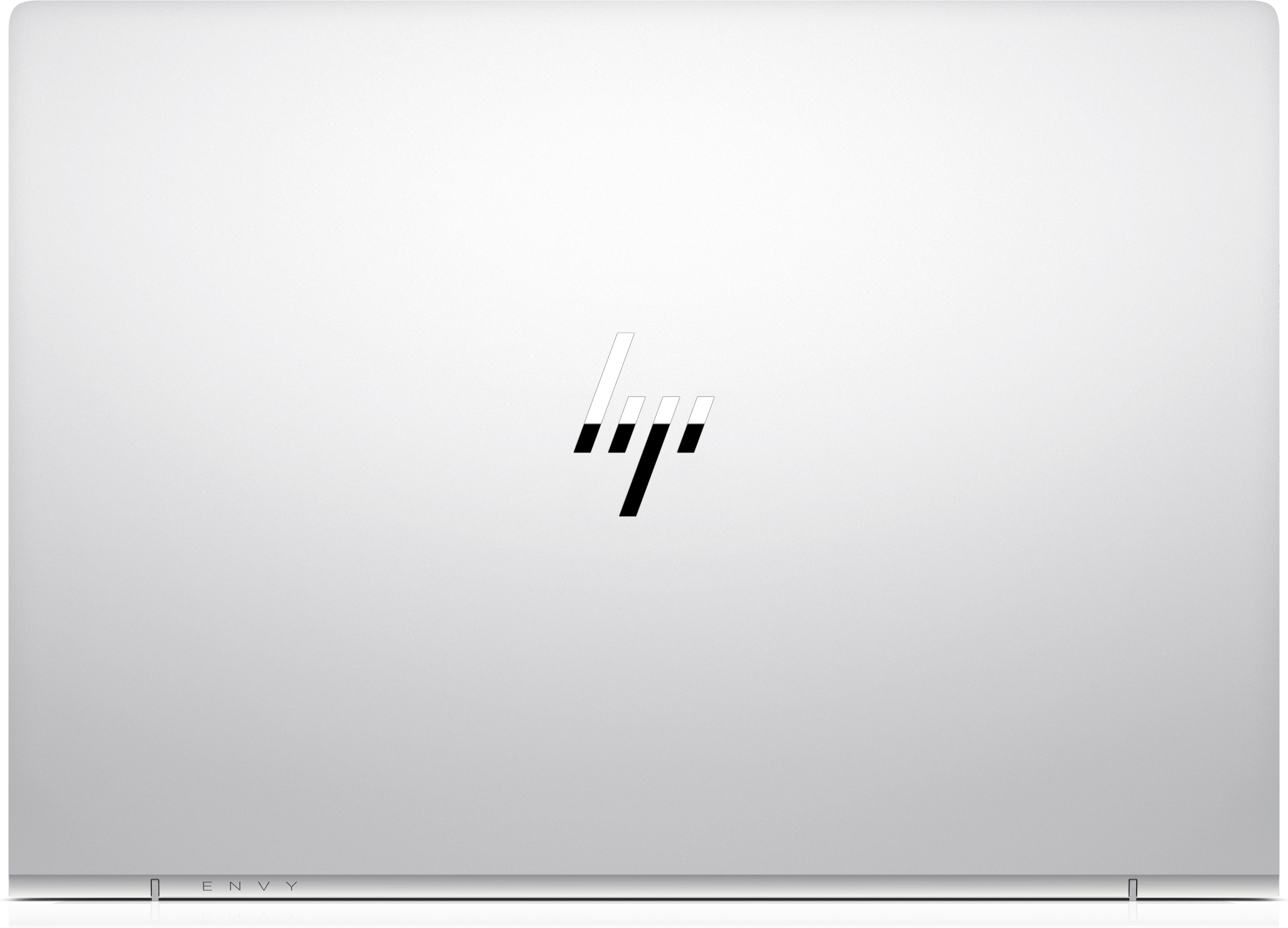 Retro laptop argento con logo HP, su sfondo bianco.