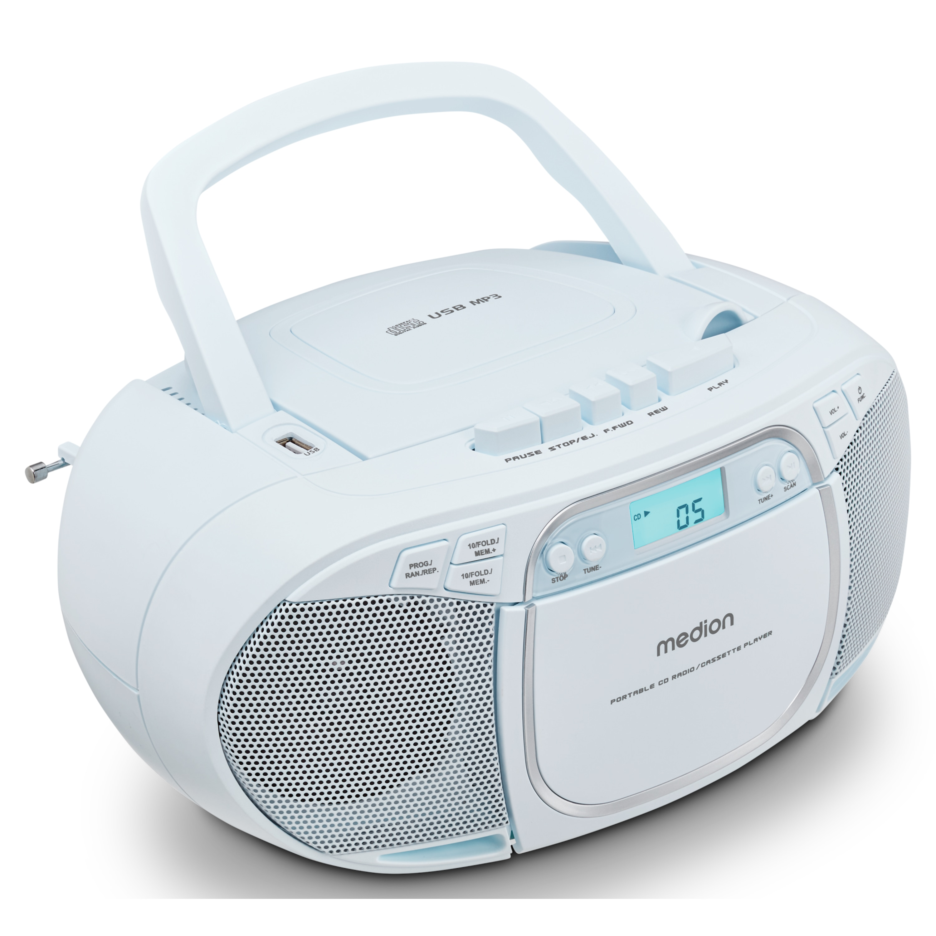 RADIO PORTATILE MEDION LIFE E66476, Lettore CD integrato, 4 W, Bianco