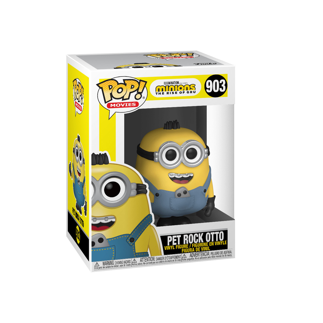 Pop!-Figur von Pet Rock Otto aus Minions: The Rise of Gru im Karton.