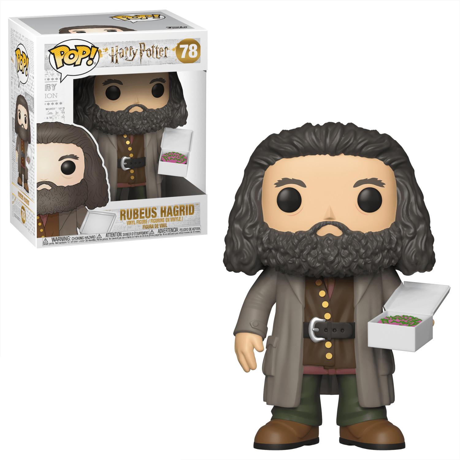Figura di Rubeus Hagrid con una scatola. Figura e scatola in una scatola.