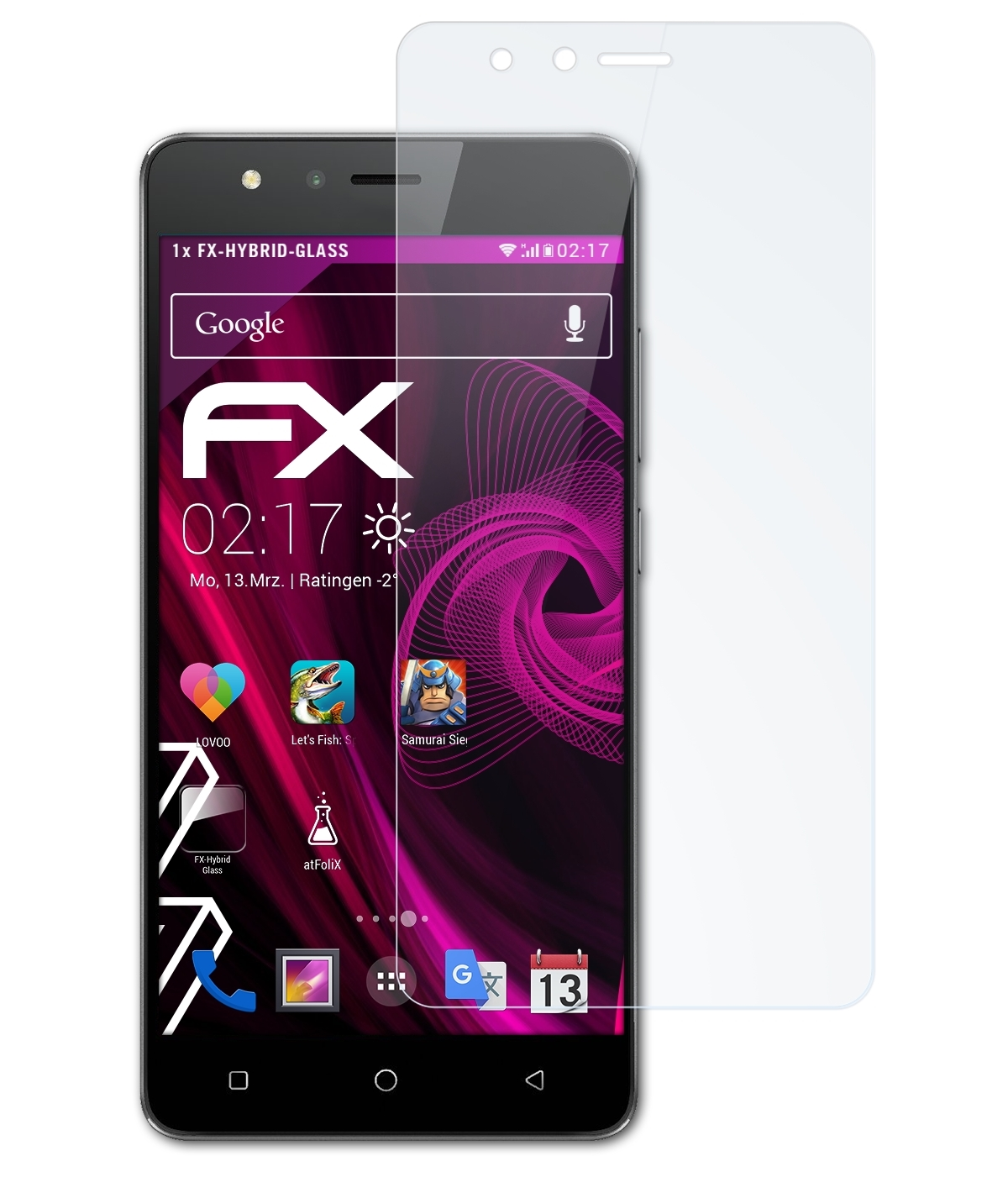 Ein Telefon mit Displayschutz und sichtbaren App-Symbolen.