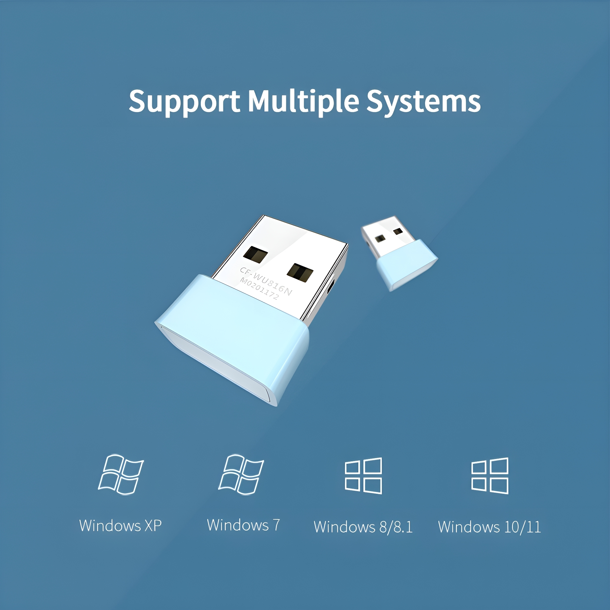 Zwei USB-Laufwerke mit Windows-Symbolen. Blauer Hintergrund.