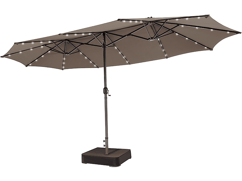 COSTWAY 450x260cm mit Ständer Sonnenschirm, Braun MediaMarkt