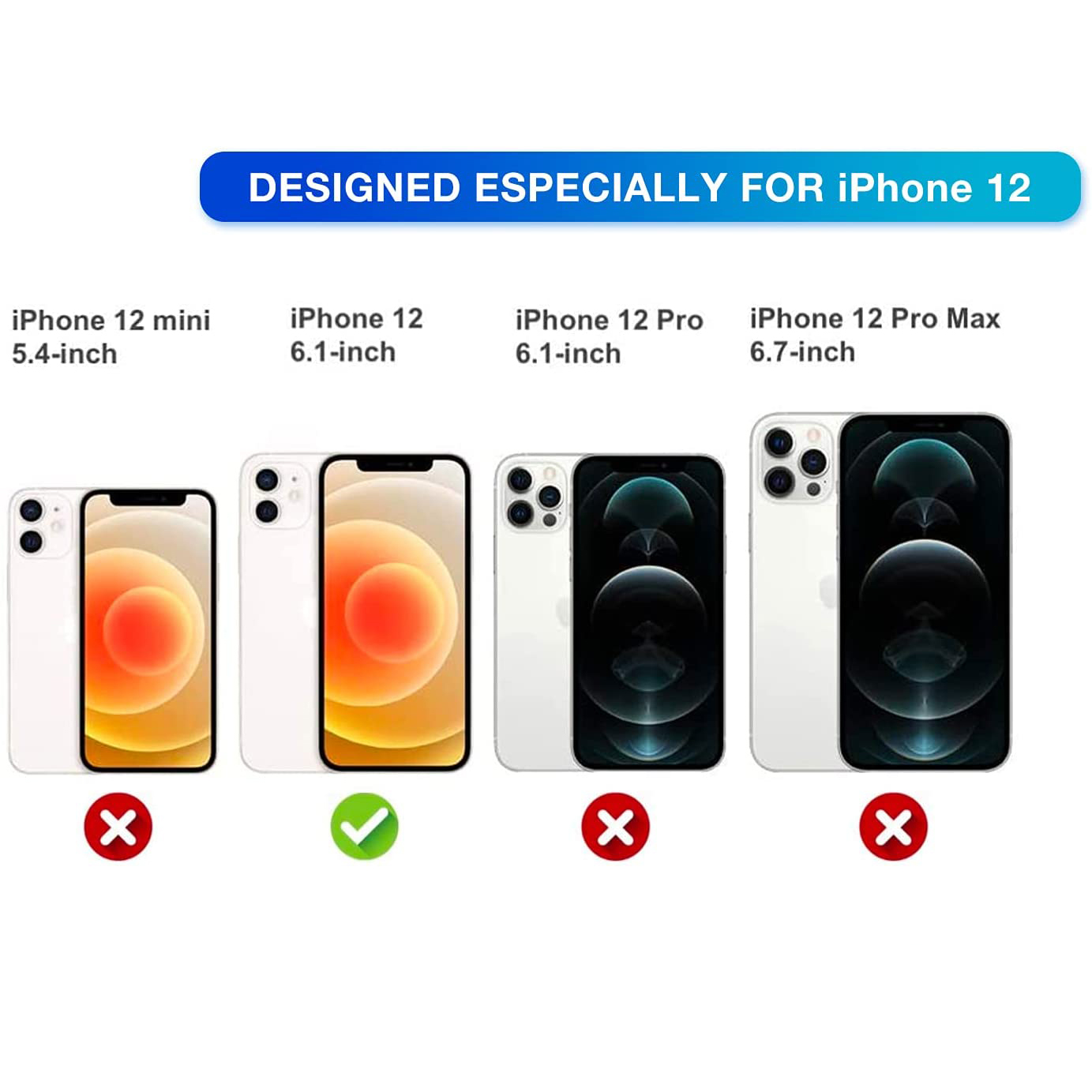 Bild zeigt, welche iPhone-Modelle mit einem Produkt kompatibel sind.