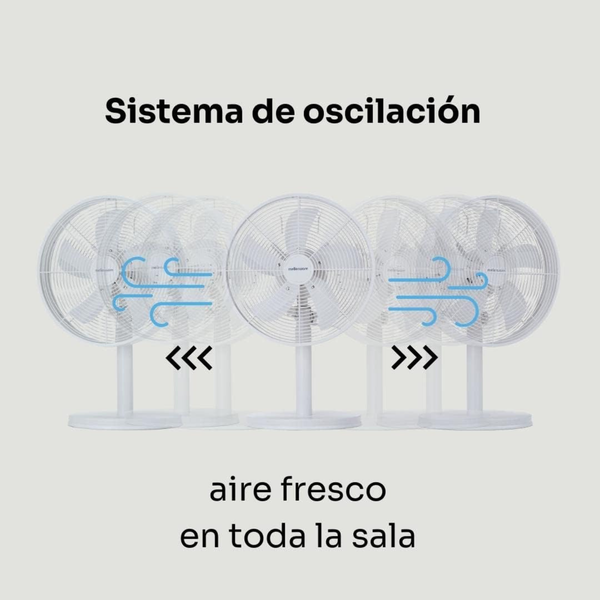 Ventole che soffiano aria, con testo in spagnolo.