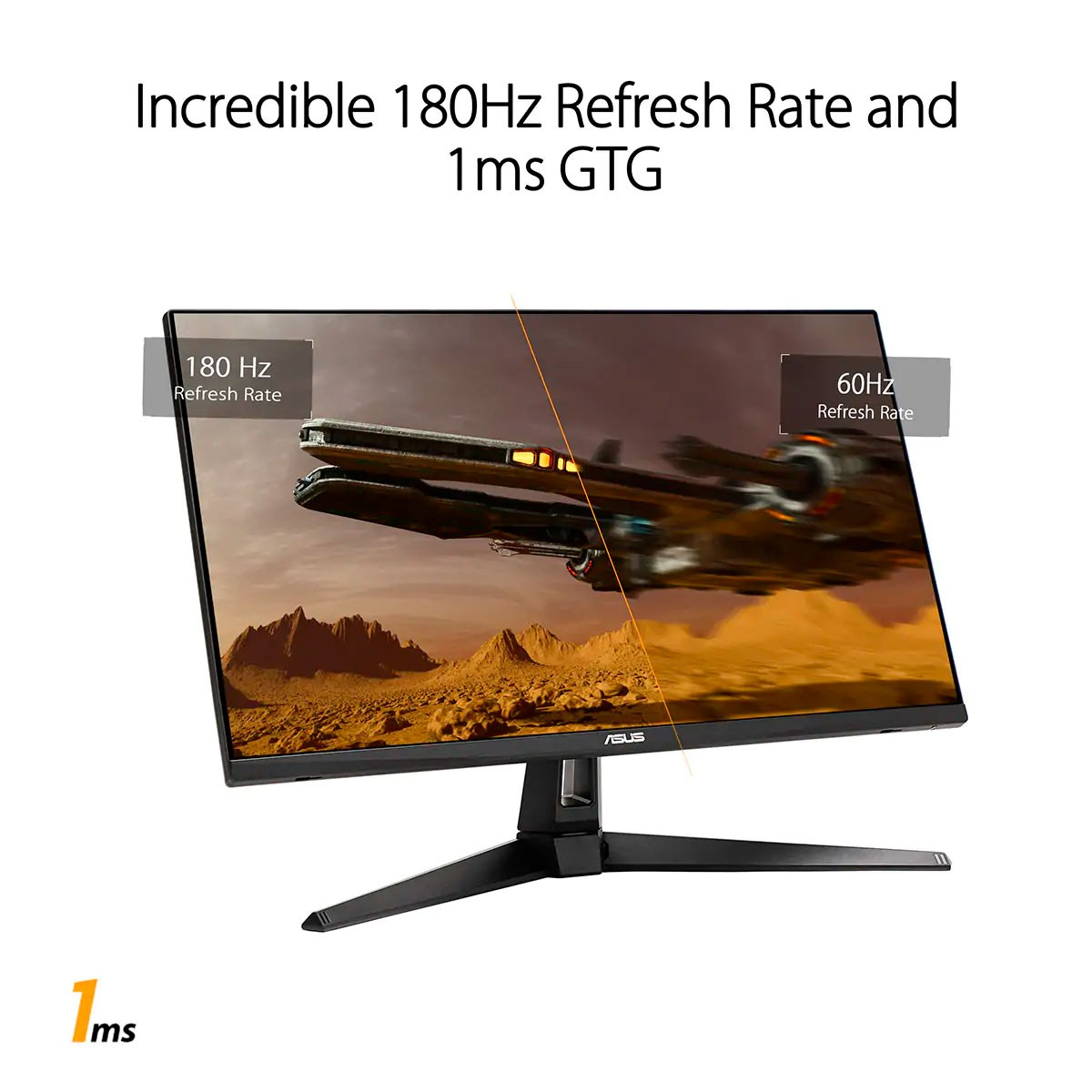 Monitor del computer con testo e un'immagine del paesaggio sullo schermo.