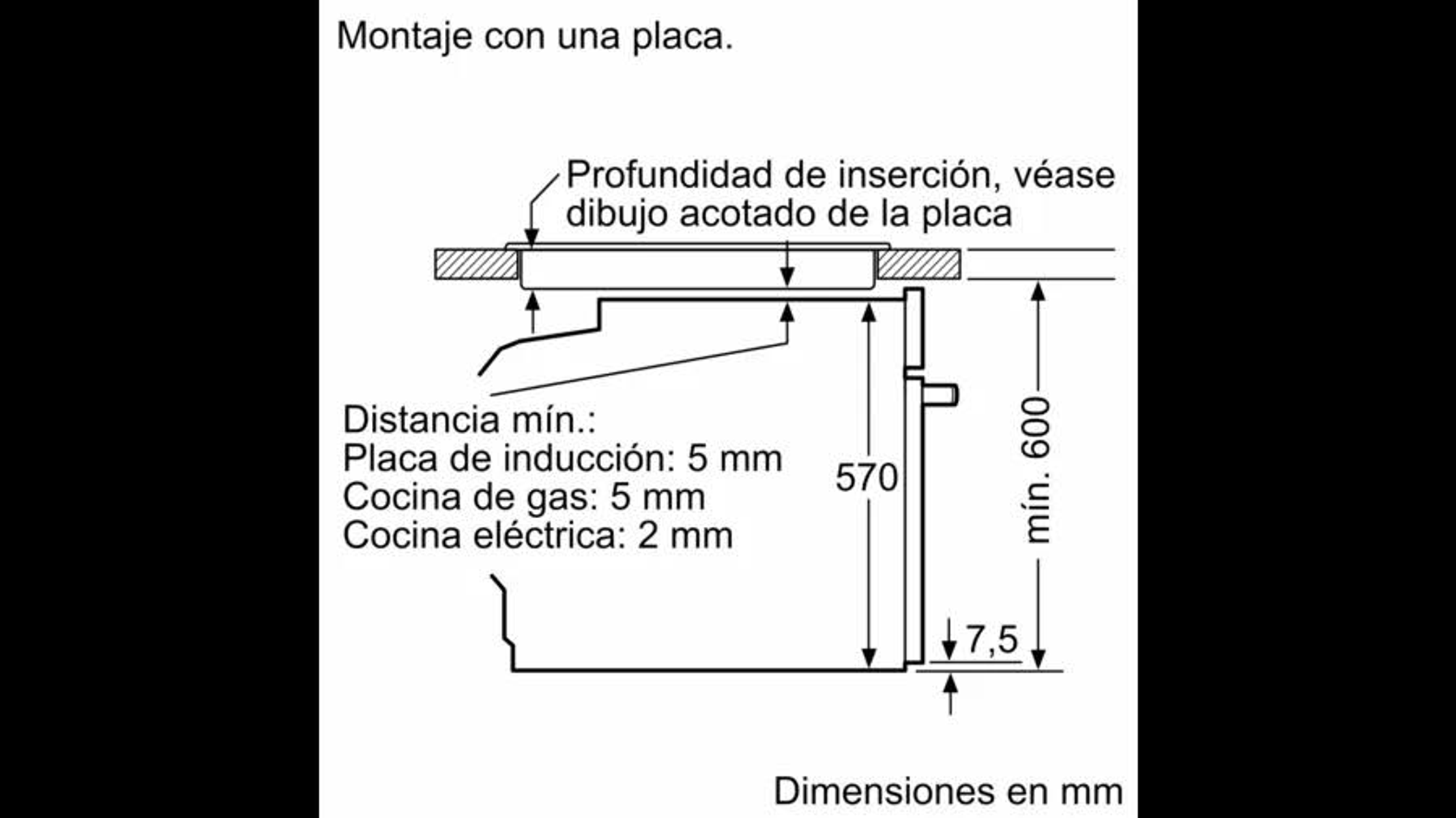 Diagrama con dimensiones. Incluye texto en español con medidas. Fondo blanco.