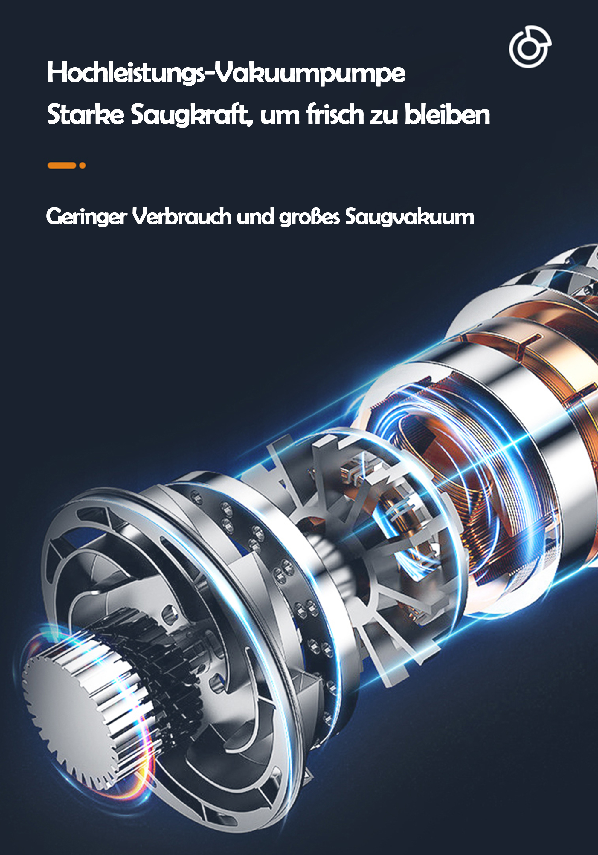Eine Schnittansicht einer Hochleistungs-Vakuumpumpe, die interne Komponenten zeigt.