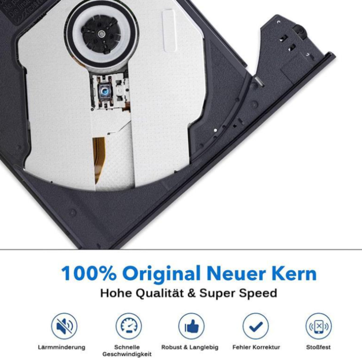 Eine Computerkomponente mit Text, der besagt: "100% Original Neuer Kern".