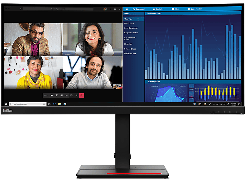LENOVO 63F2RAT3EU 34,1 Zoll WQHD Monitor (6 ms Reaktionszeit , 60 Hz , 60 Hz nativ)
