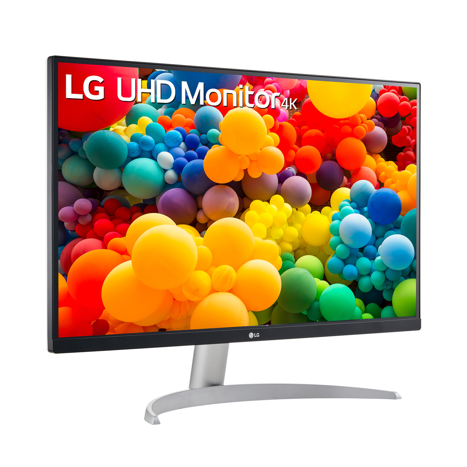 Un monitor LG mostra un'immagine astratta colorata.