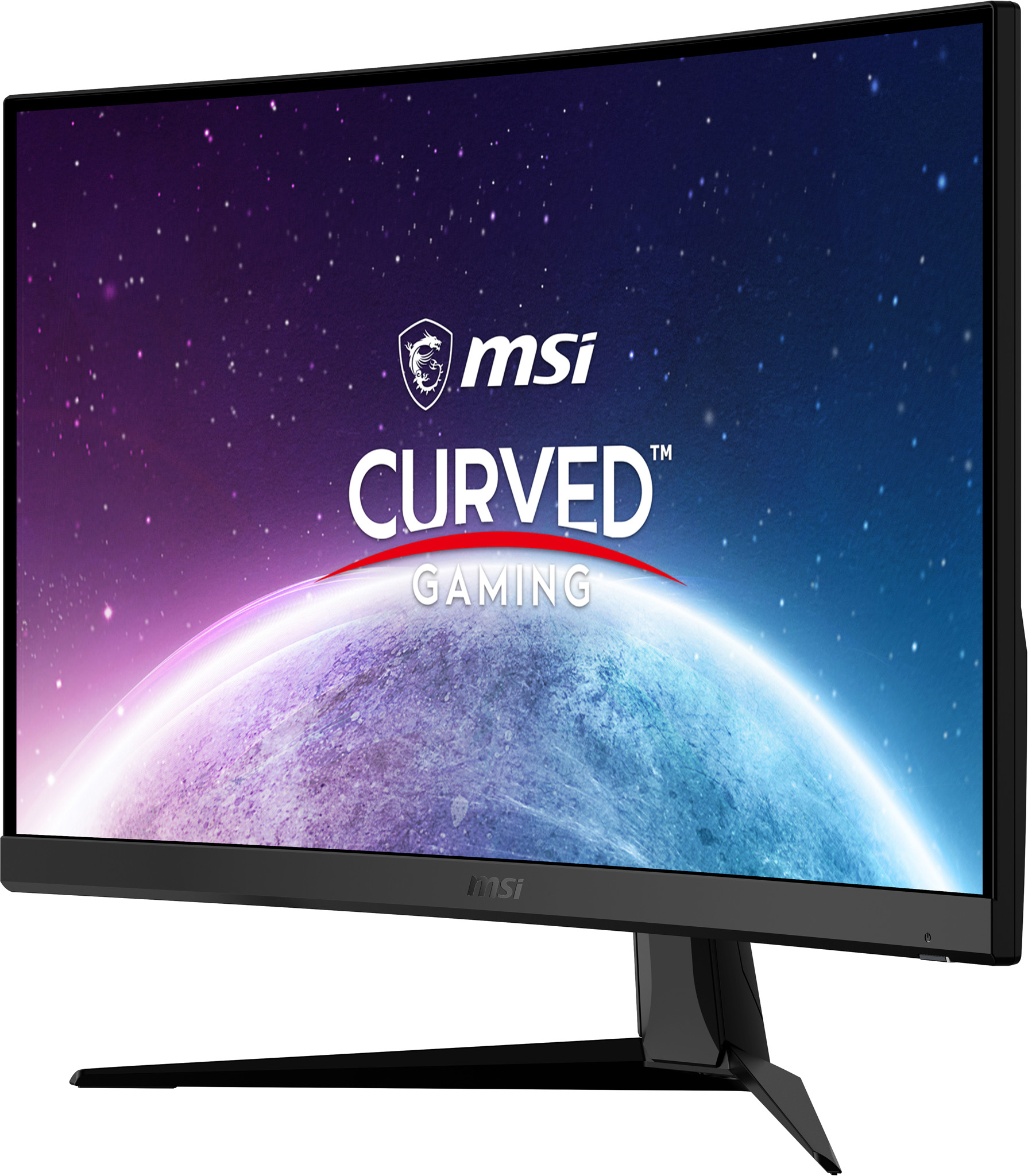 Retro del monitor Dell nero. Sono visibili le prese d'aria, il supporto nero e il logo Dell.