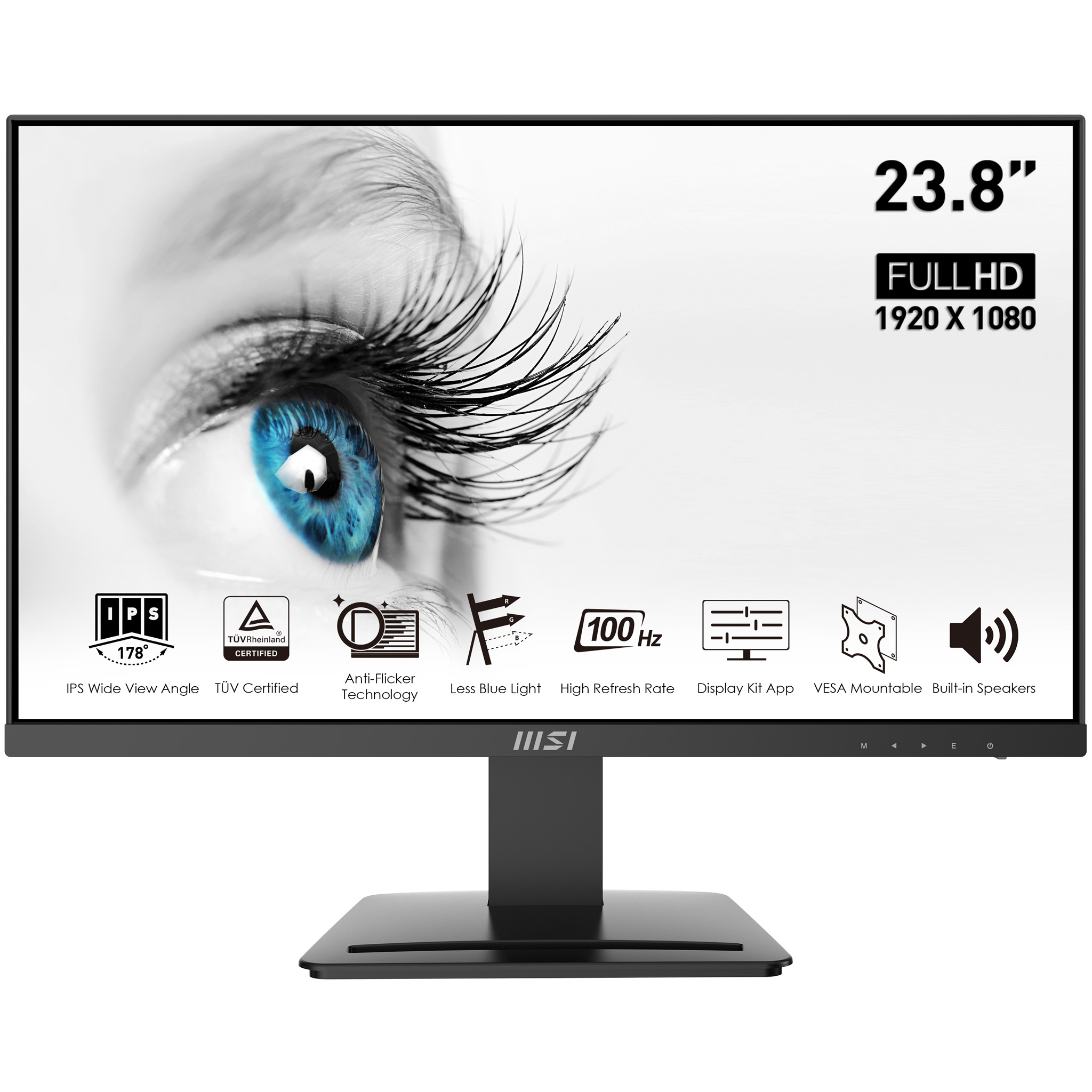 MSI PRO MP243X 23,8 inç Full-HD 1 ms 100 Hz Monitör Siyah