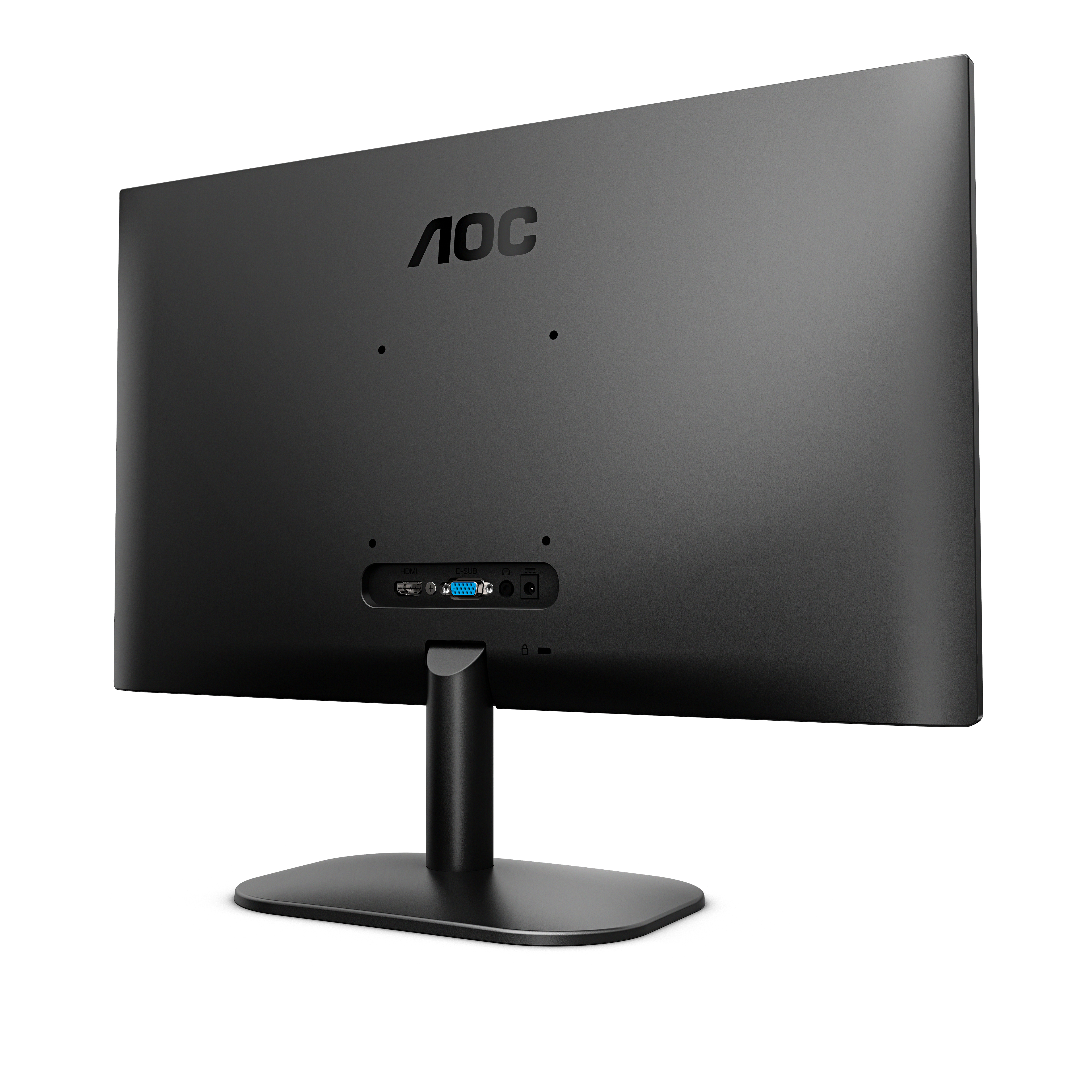 Monitor nero con supporto. Include porte.