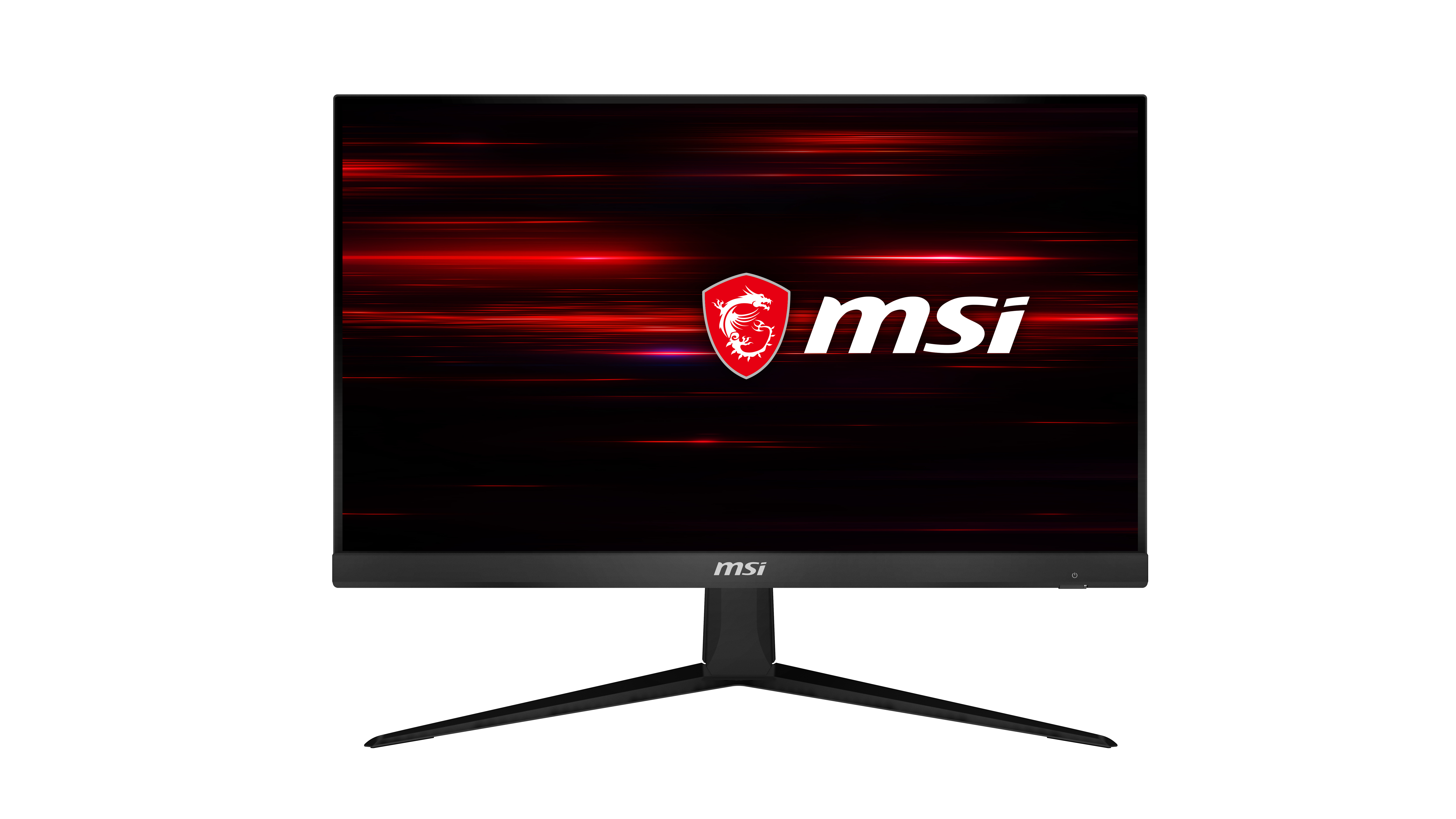 Monitor MSI. Nero, con accenti rossi. Logo MSI sullo schermo.