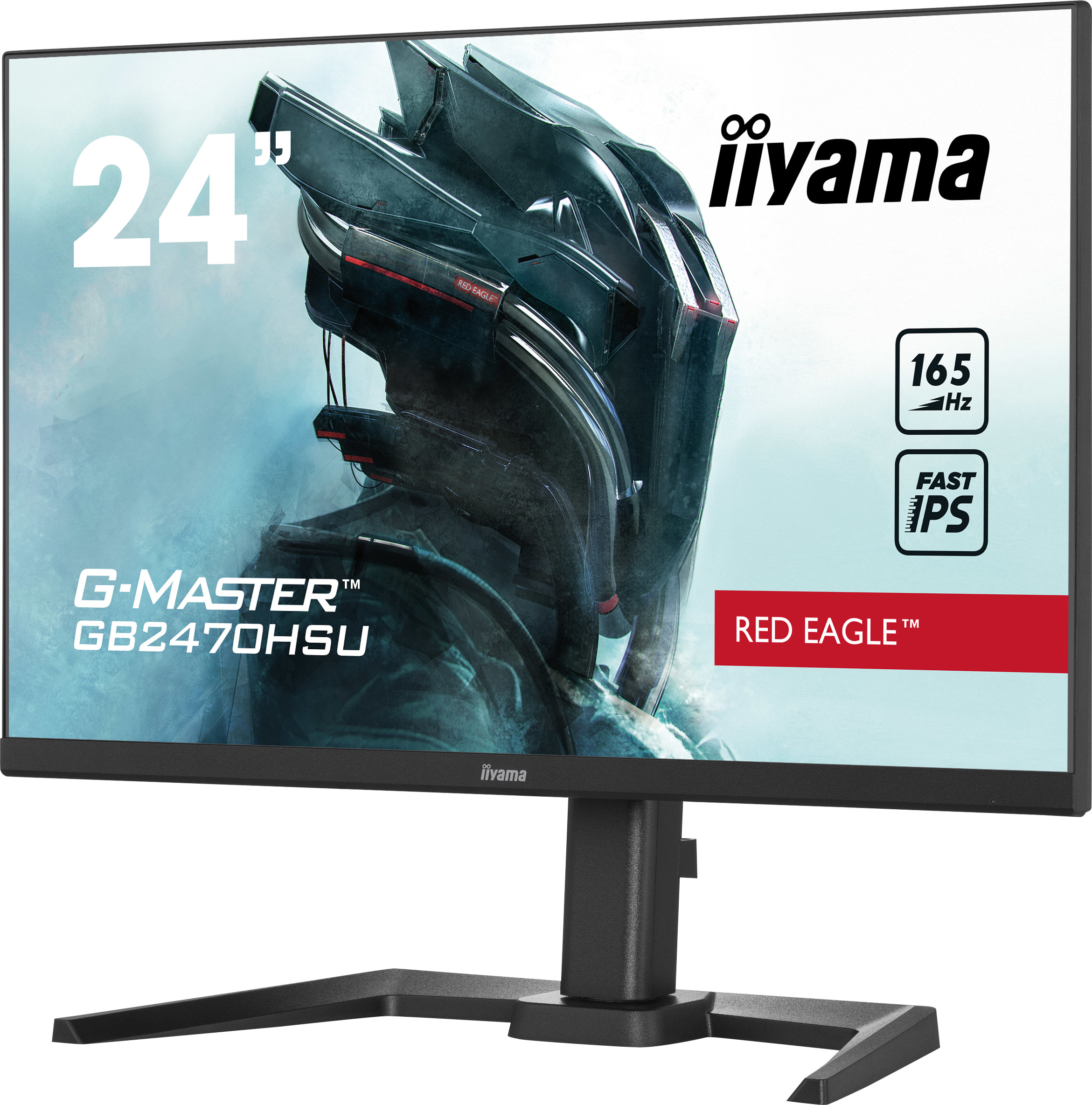 Monitor iiyama de 24" con gráficos de juego, 165 Hz y soporte negro.