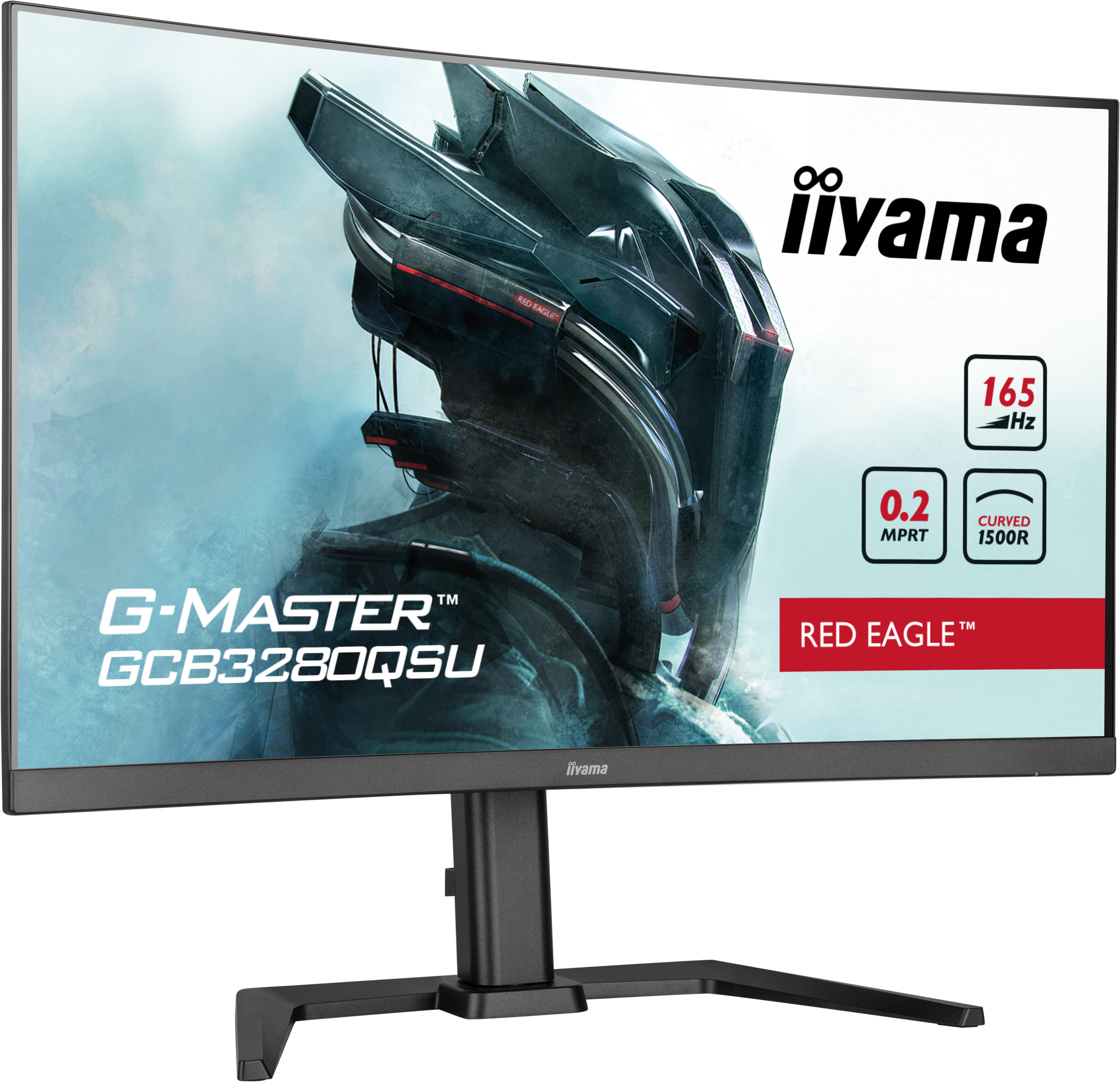 Gewölbter Computermonitor mit Text und Grafiken auf dem Bildschirm.