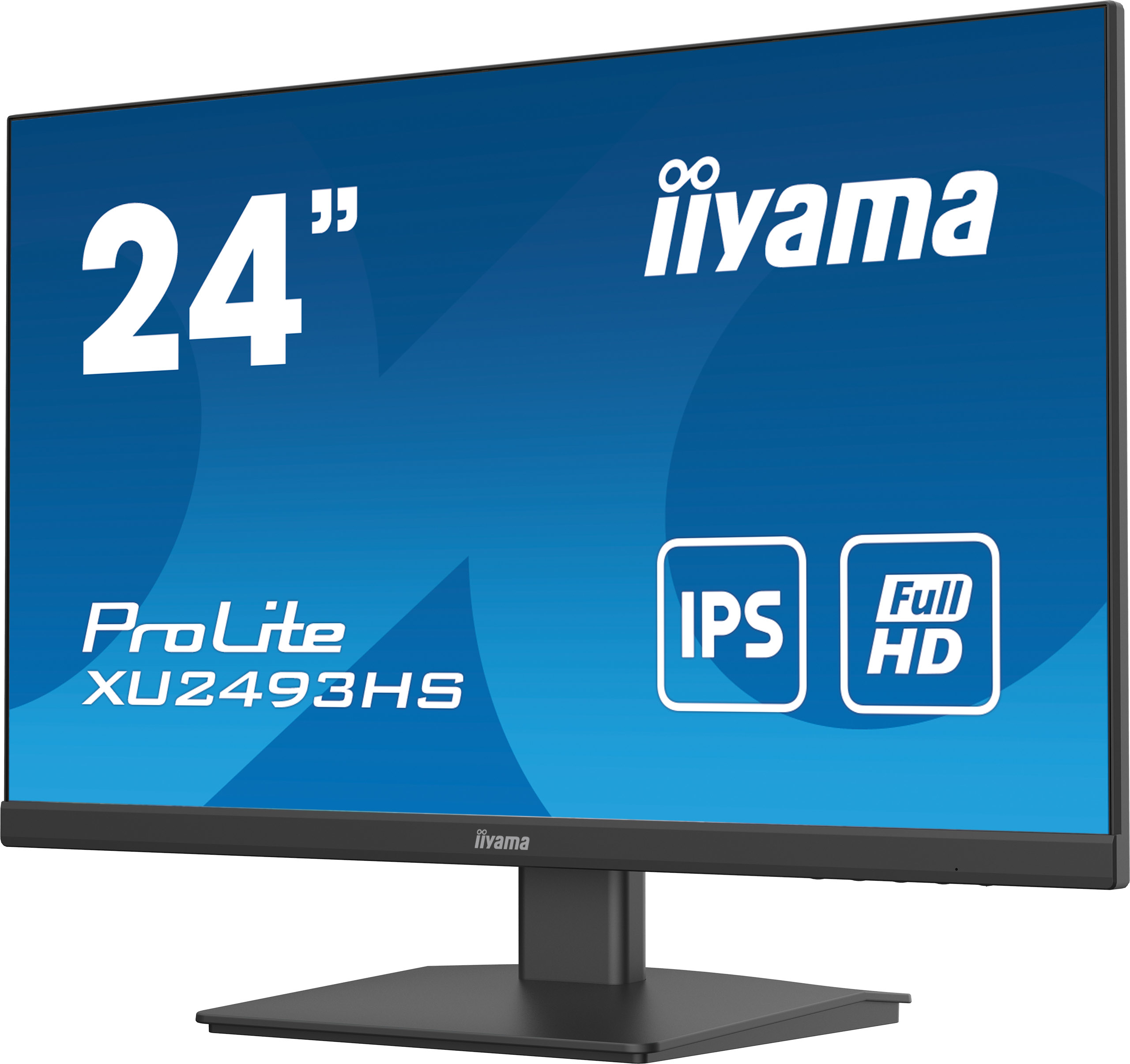 Monitor con las palabras ProLite y Full HD. Marco y soporte negros.