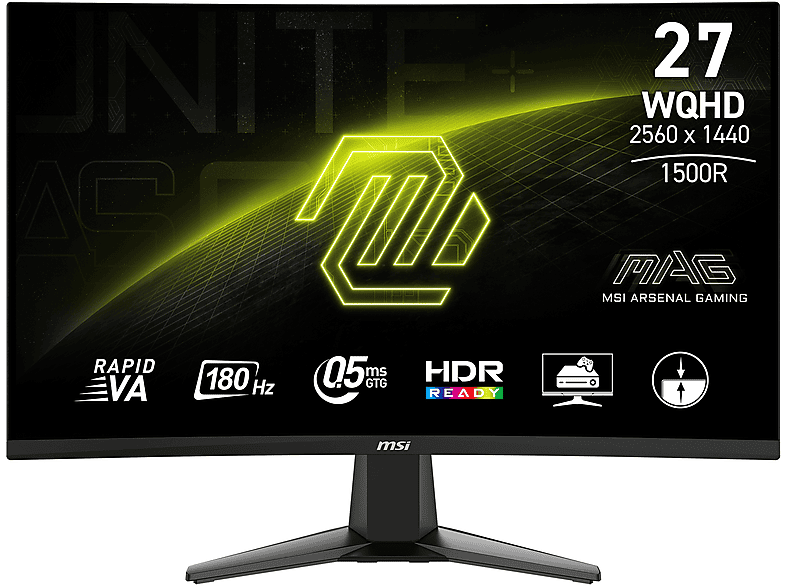 MSI MAG 27CQ6F 27 Zoll WQHD Monitor (0,5 ms Reaktionszeit , 180 Hz , 180 Hz nativ)