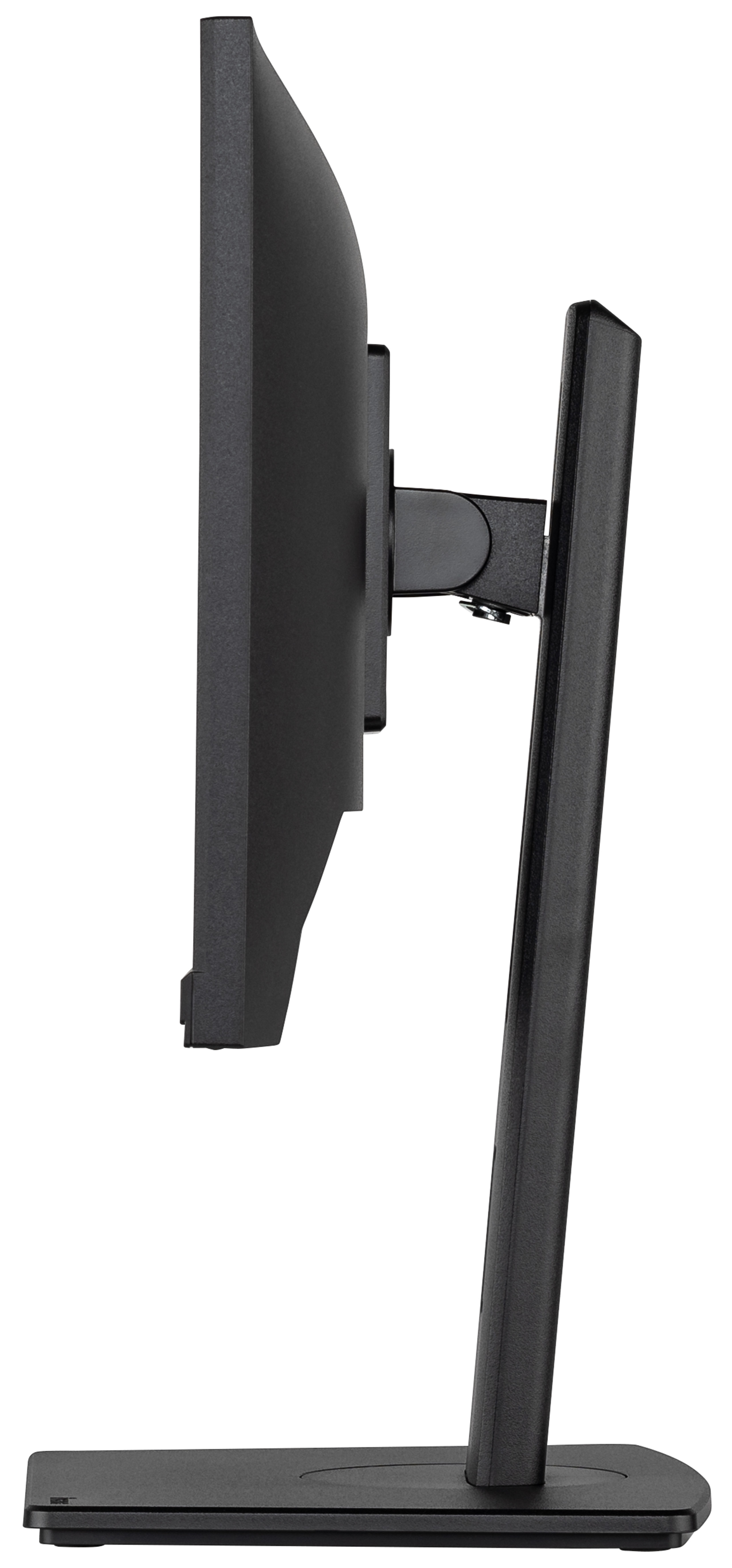 Widok z boku czarnego monitora ze stojakiem.