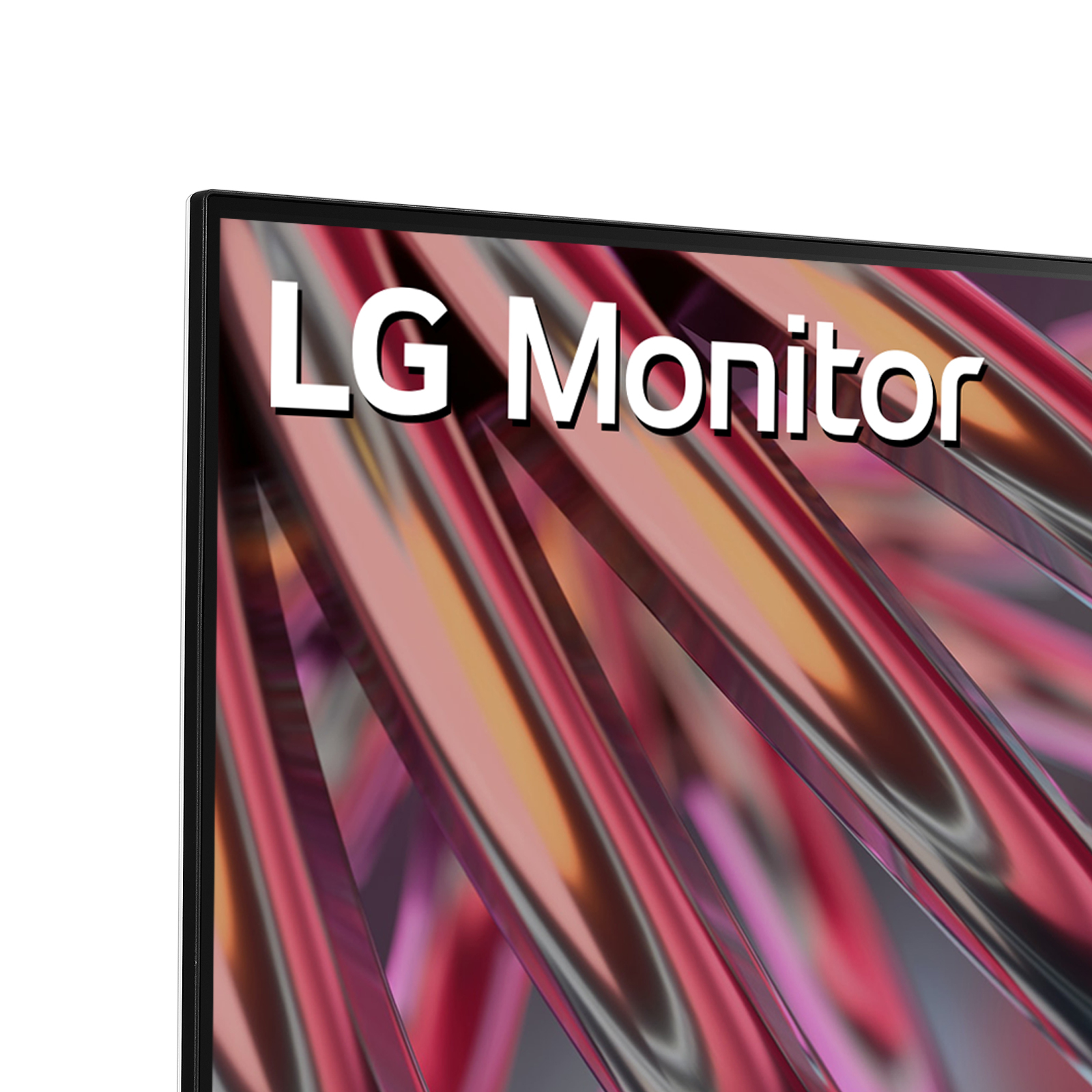 Primo piano di un monitor per computer con il marchio LG Monitor visualizzato.