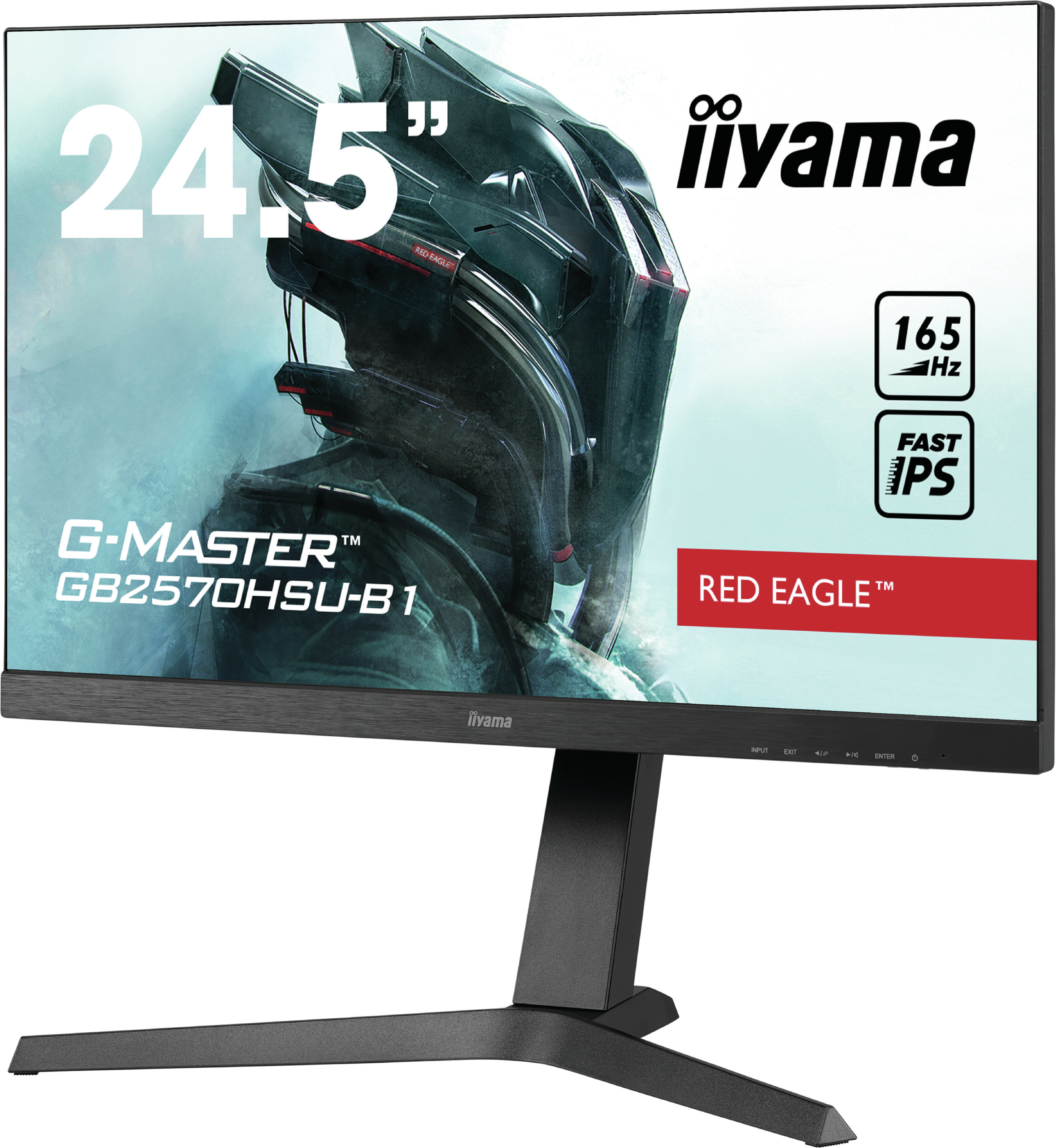 Monitor komputera pokazuje scenę z gry i etykietę 'G-MASTER'.