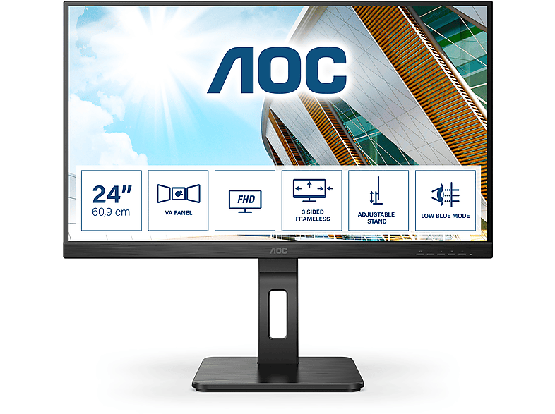 AOC 24P2QM 23,8 Zoll Full-HD Monitor (4 ms Reaktionszeit , 75Hz , 75 Hz nativ)