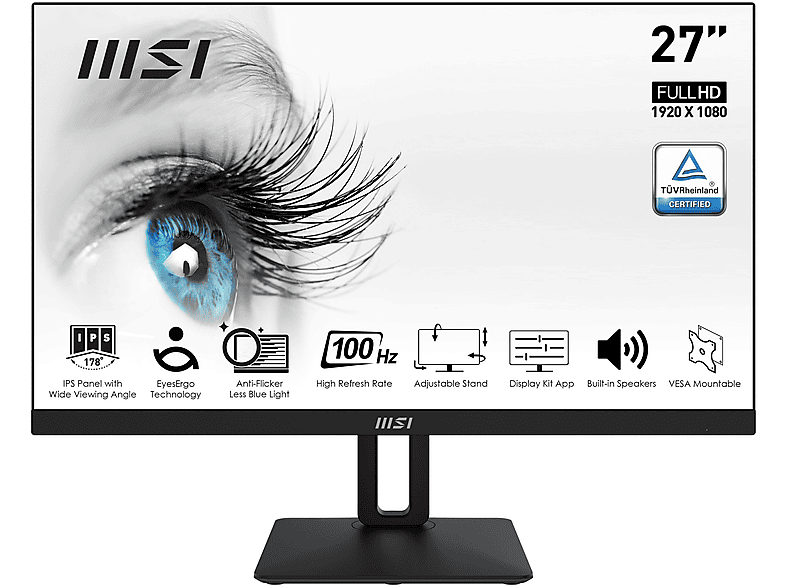 Monitor gaming - MSI MSI Pro MP271AP 27" LCD IPS FullHD 100Hz Negro