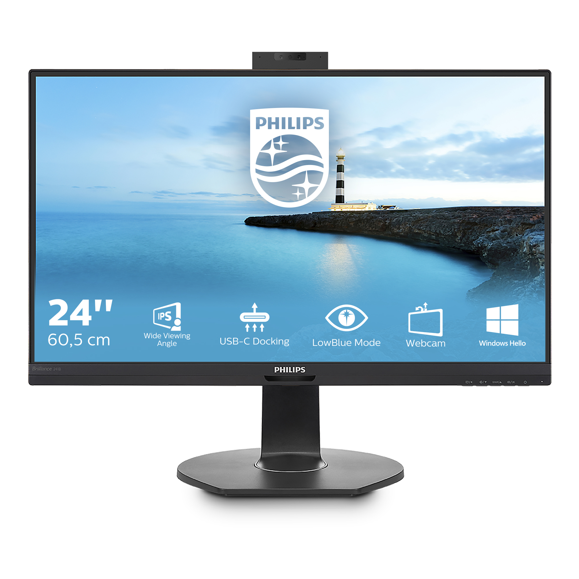 Monitor de pantalla curva con un gráfico azul y blanco en la pantalla.