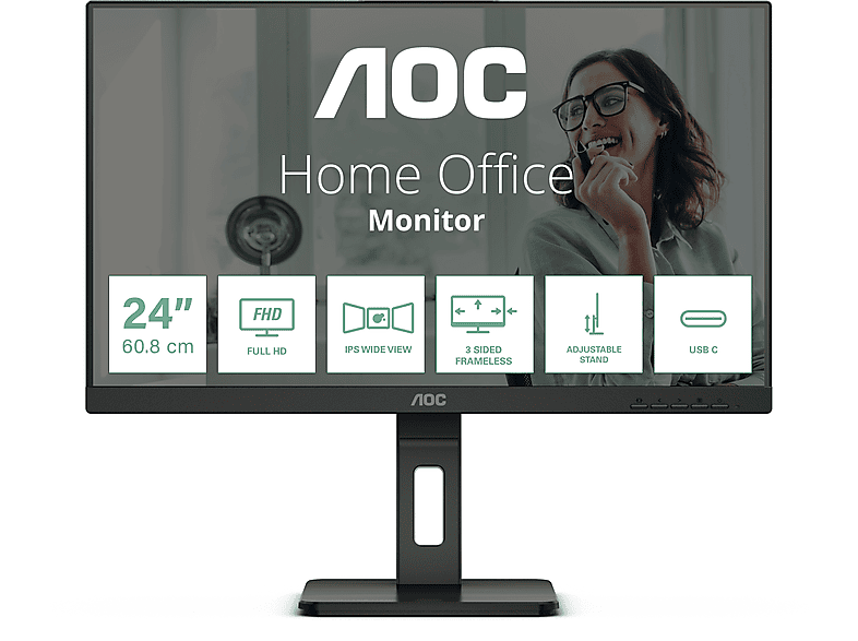 AOC 24P3CV 23,8 Zoll Full-HD Monitor (4 ms Reaktionszeit , 75Hz , 75 Hz nativ)