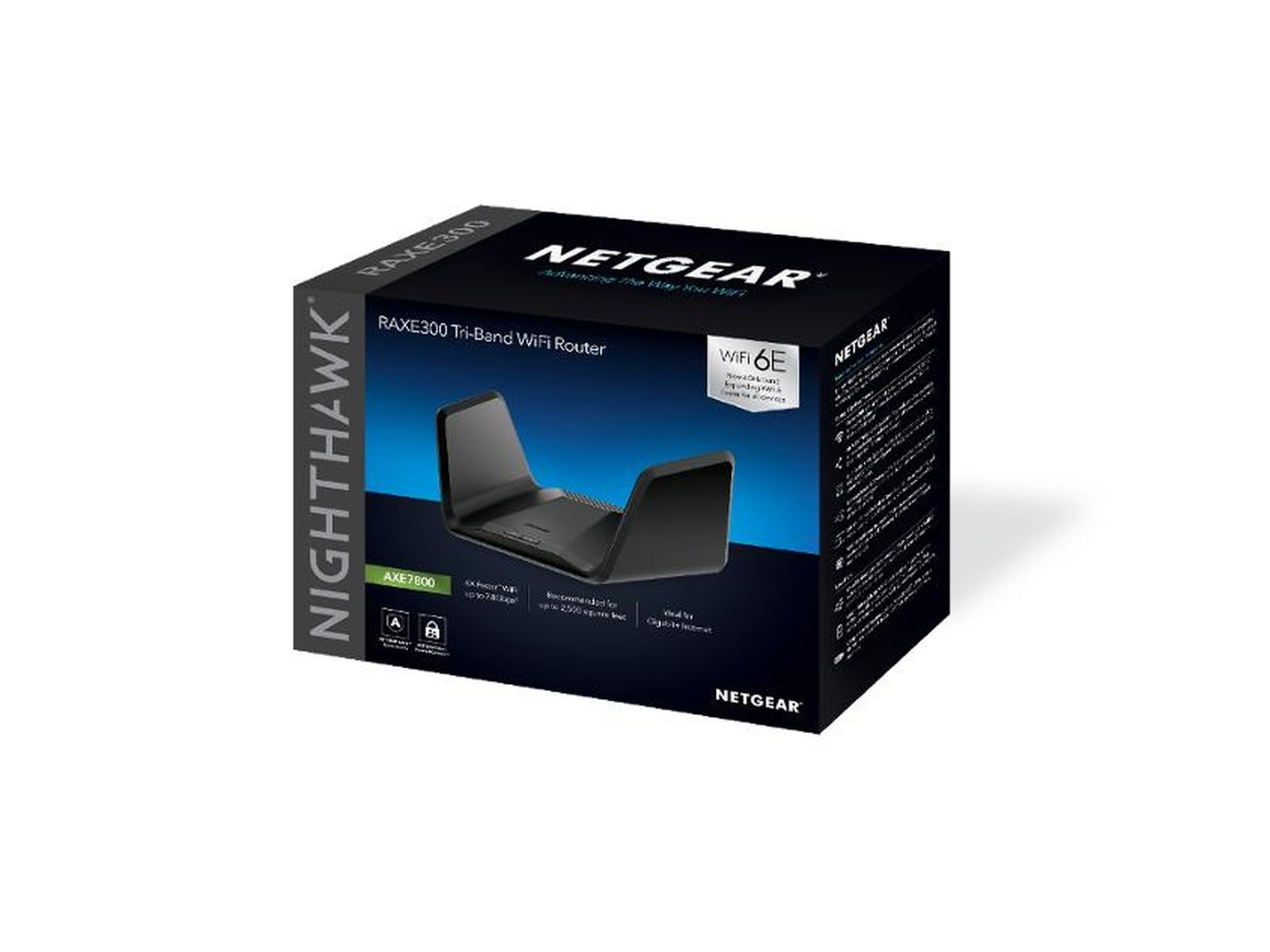 Une boîte pour un routeur WiFi Tri-Bande NETGEAR Nighthawk RAXE300.