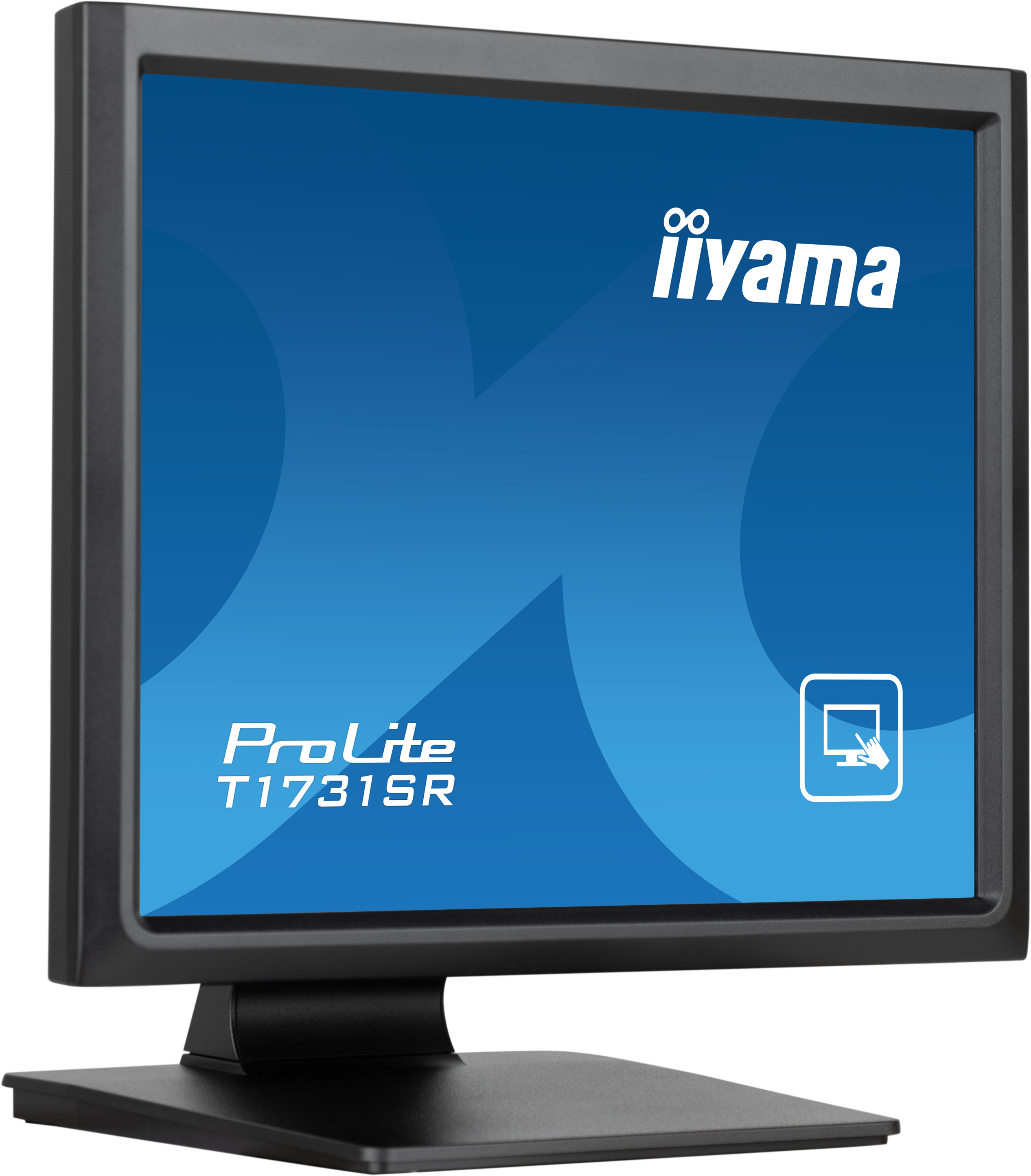 Monitor iiyama ProLite, wyświetlający niebieski ekran z logo marki.