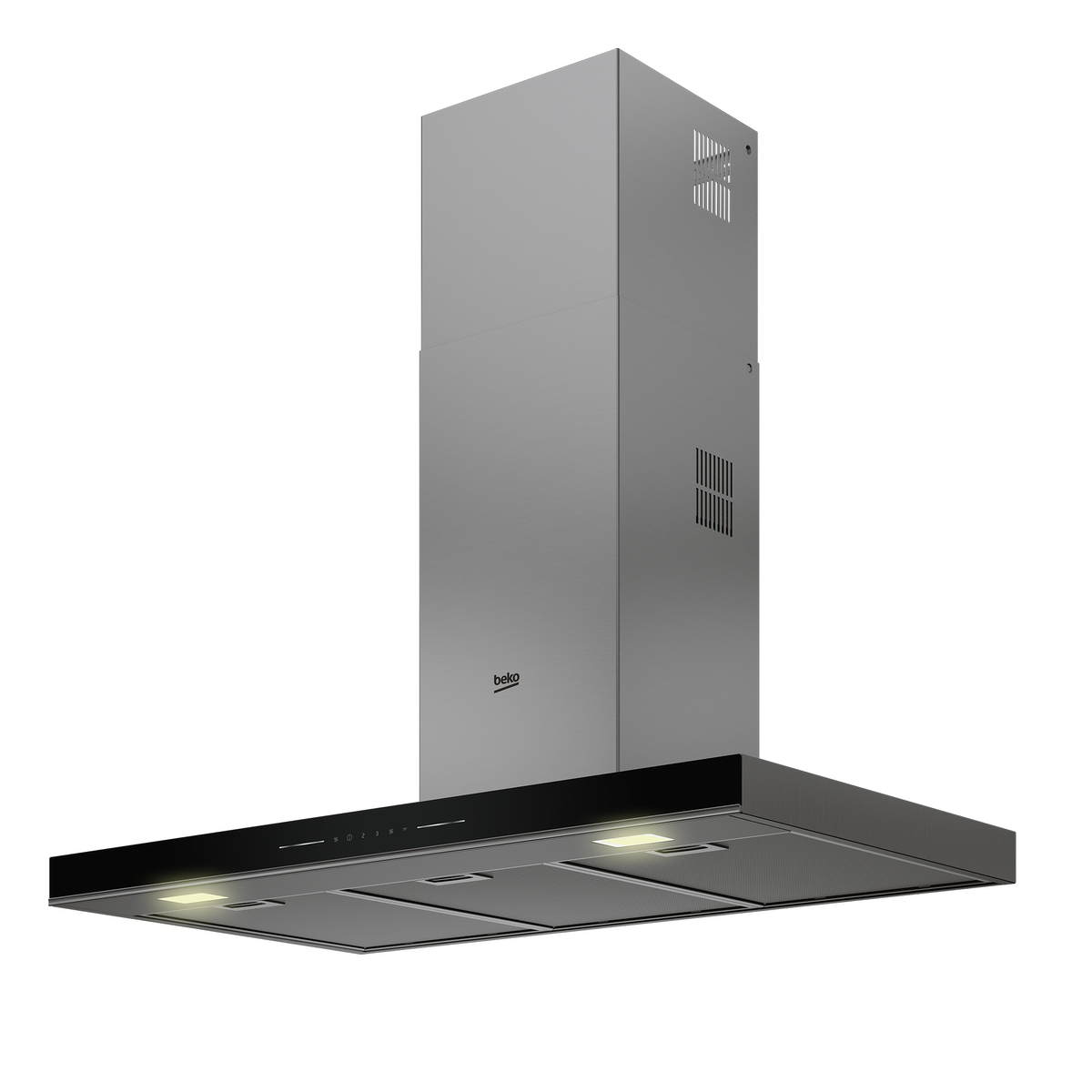 Campana decorativa - BEKO BEKBHCB96641BBHS, 3 velocidades, 430 m³/h, 898 mm, Color Inox