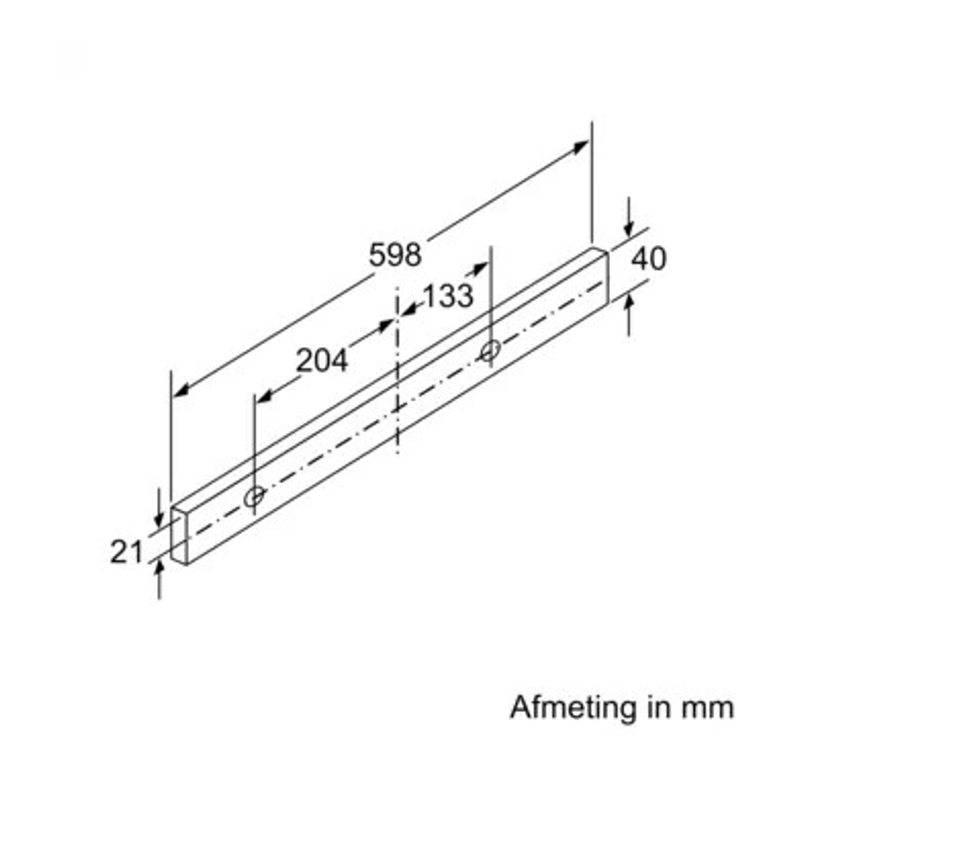 Technical drawing of a kitchen appliance with dimensions in mm.
