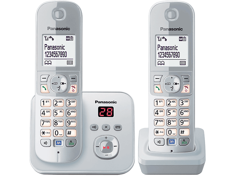 Panasonic Kx Tg8062gw Telefon Schnurlos Mit Anrufbeantworter 2 Mobilteile Weiß
