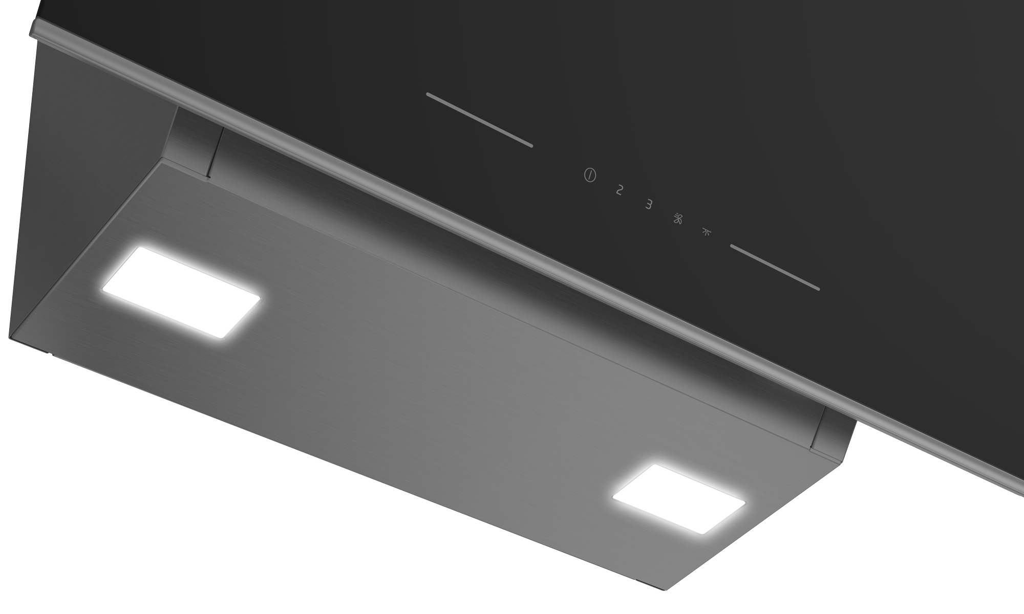 Campana decorativa - BEKO BHCA66641BBHS 7704331206, 4 velocidades, 445 m³/h, 595 mm, Cristal Negro