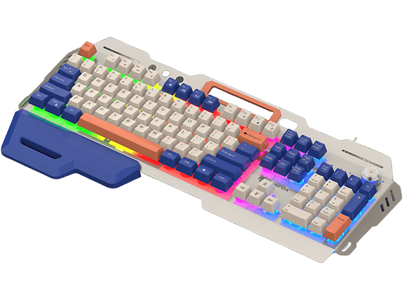 FLYSTAR 104Tasten GamingTastatur mit RGBBeleuchtung USBKabelgebunden Multifunktionstasten