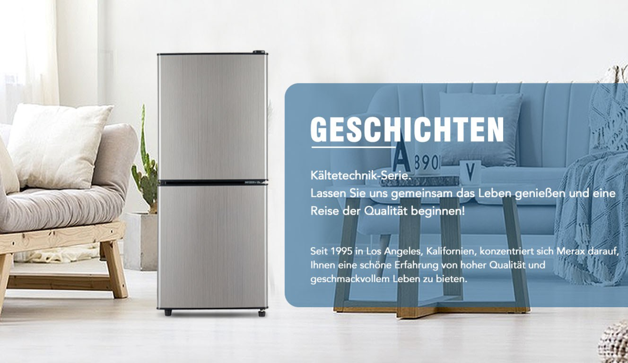 Ein schwarzer Weinkühler mit den angezeigten Abmessungen und einer Person daneben.