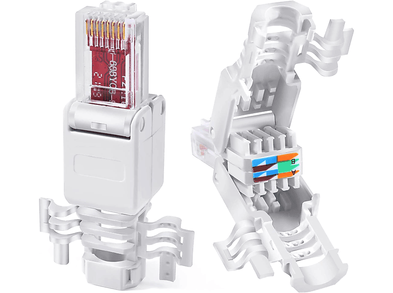 WOOJA RJ45 Konnektor CAT6 RJ45Stecker, Weiß MediaMarkt