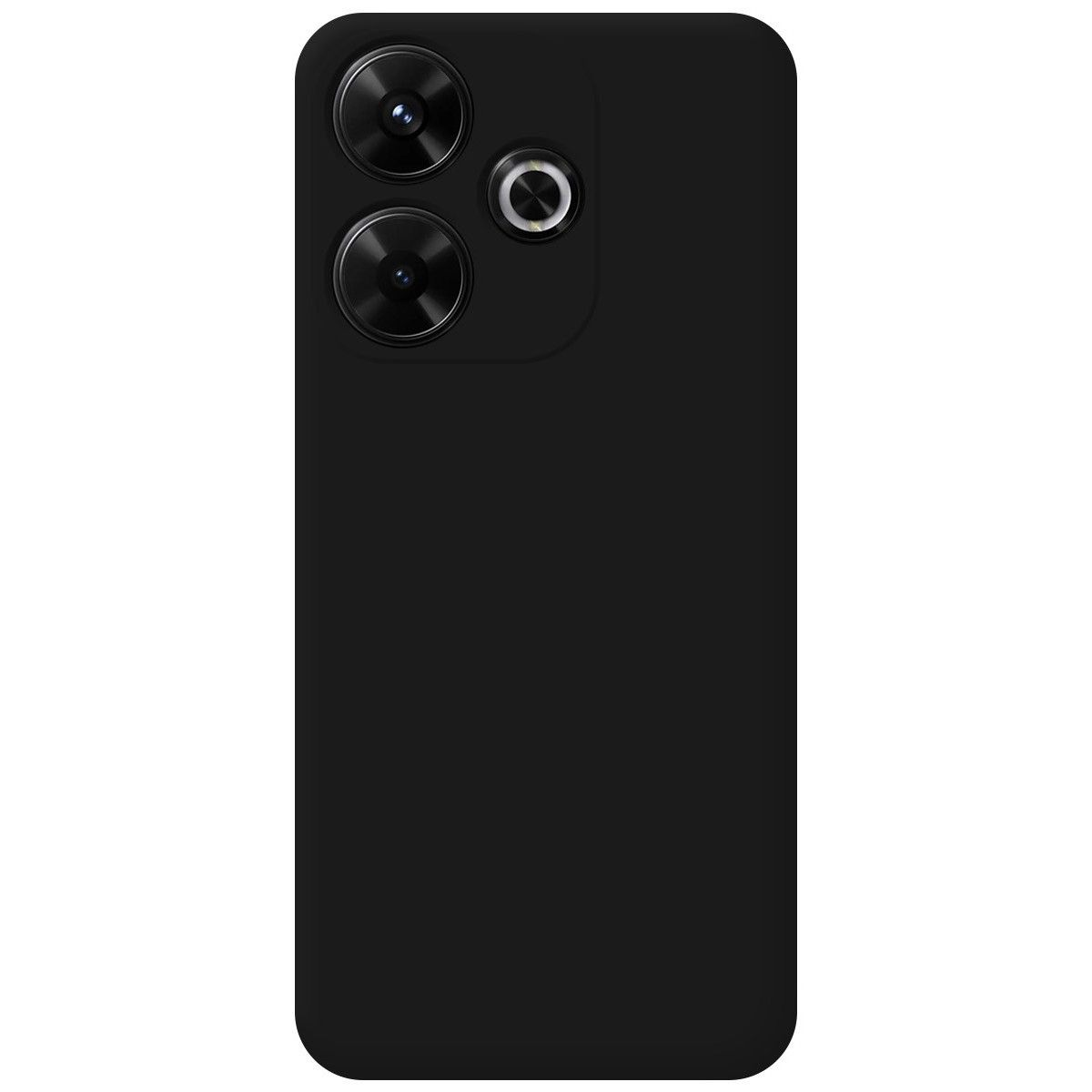 Custodia nera per telefono con tre obiettivi per fotocamera.