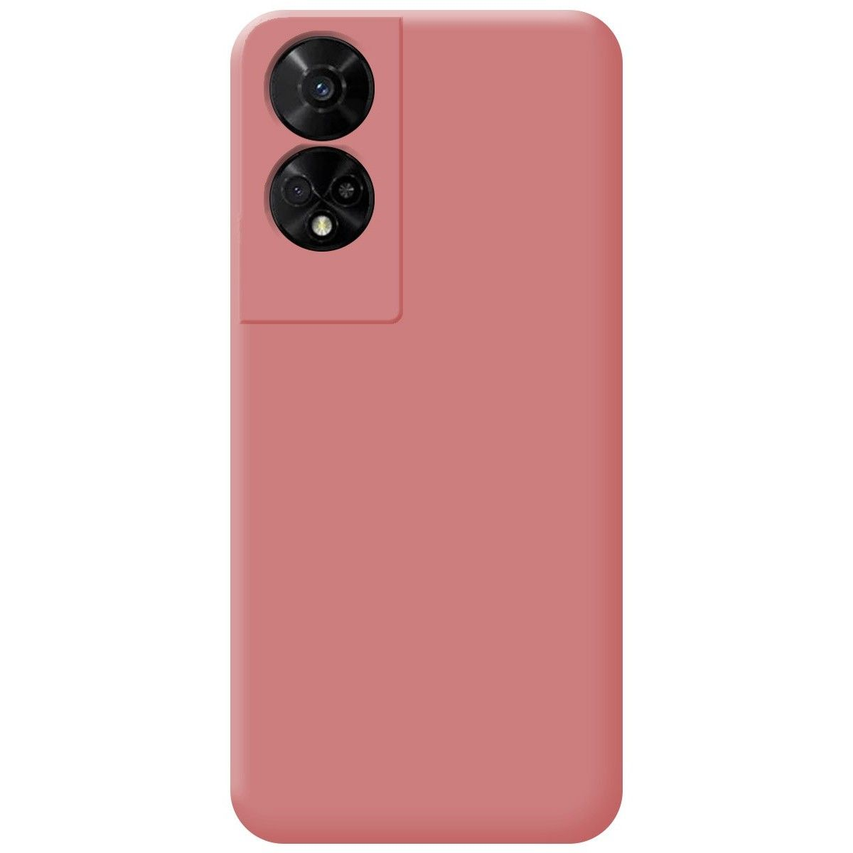 Custodia rosa per telefono con un'estensione per la fotocamera.