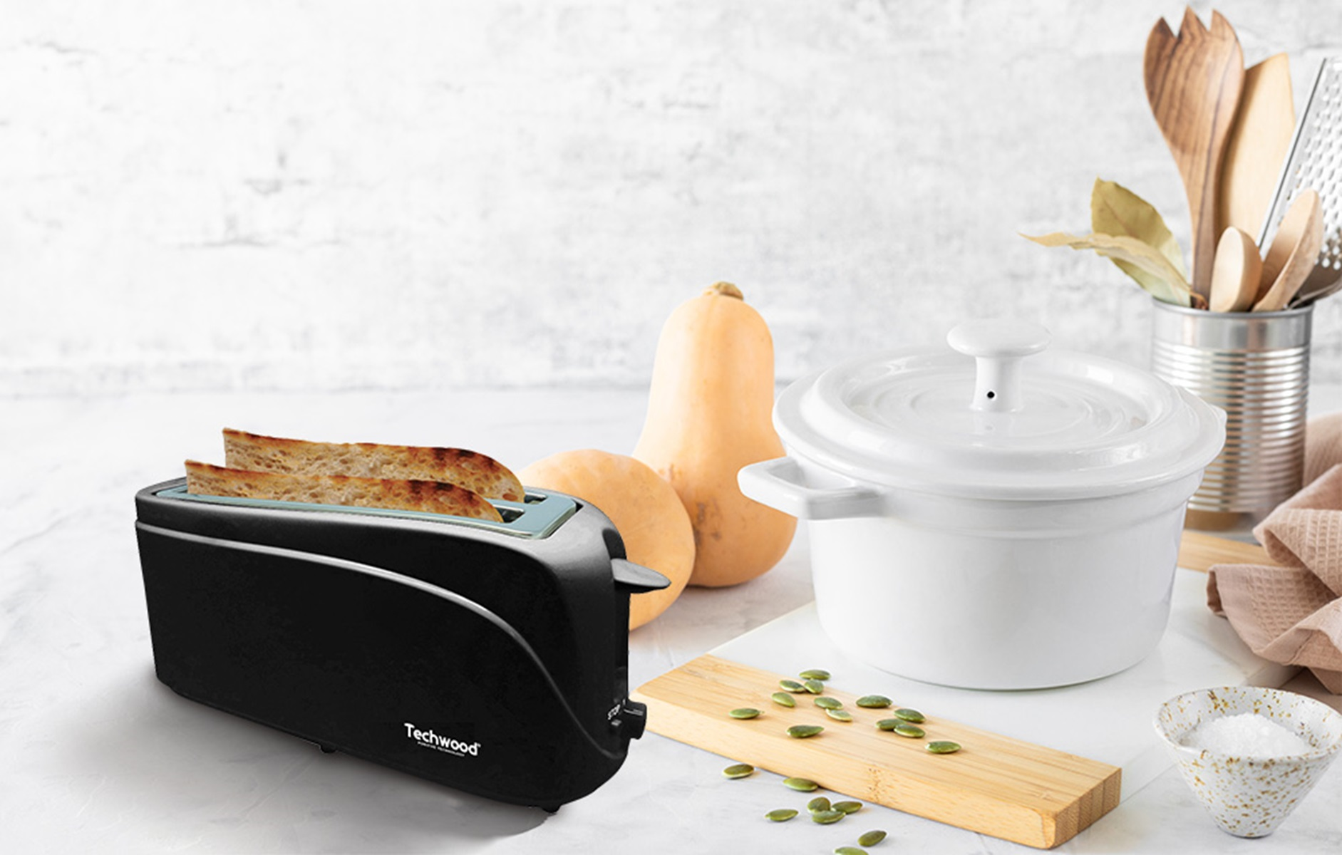 Tostapane MALM 900 Watt Con Timer Digitale - 2 Fette, Inserti Per Panini, Cassetto Briciole, Nero - 13