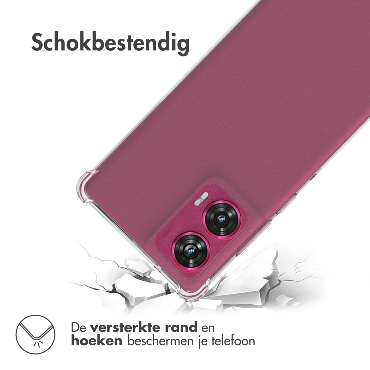 Eine Handyhülle mit Telefon, zeigt Stoßfestigkeit.