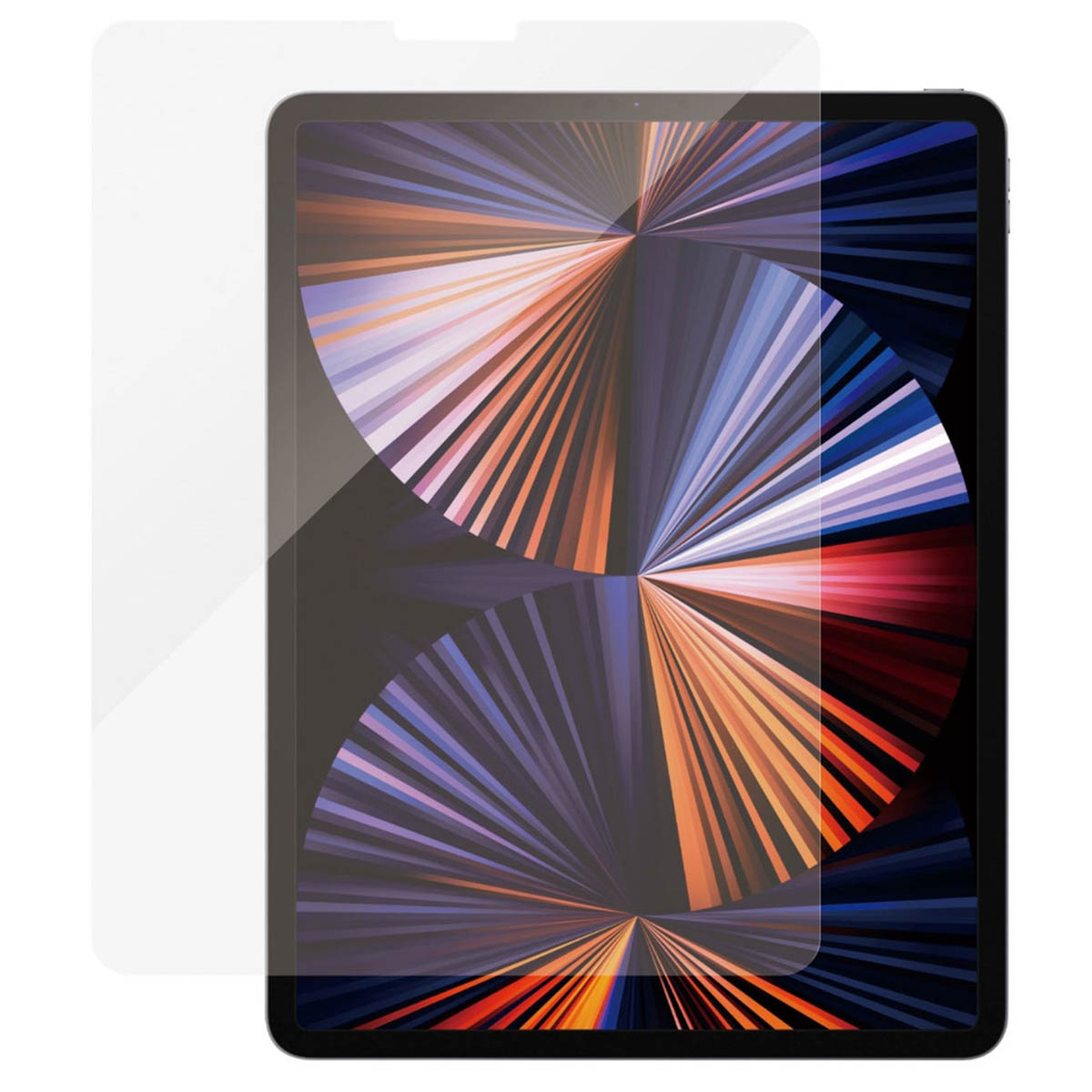 Un proteggi schermo trasparente viene applicato allo schermo di un tablet.