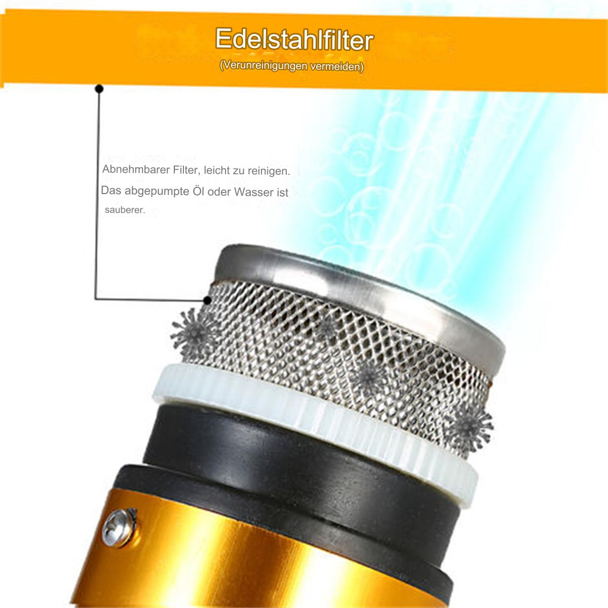 Nahaufnahme eines Metallfilters mit Text. Der Text ist auf Deutsch.
