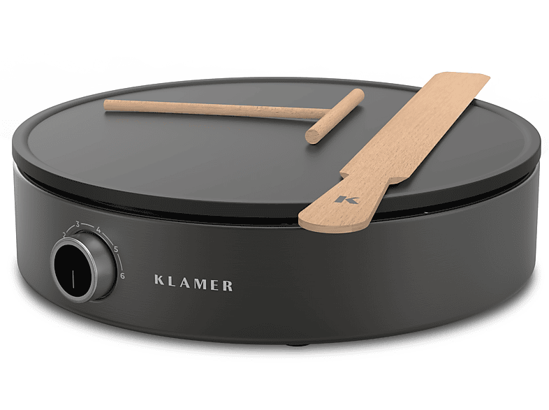 KLAMER Elektrischer Crepes Maker Anthrazit