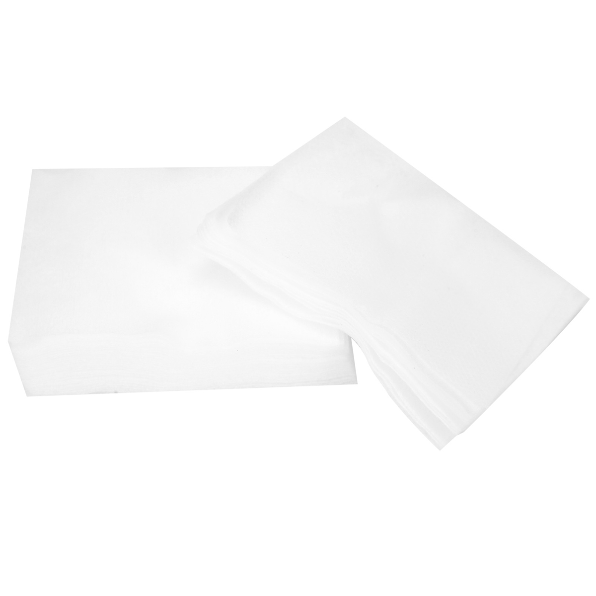 Zwei Stapel weißer Papierbögen, leicht angewinkelt für klare Sicht.