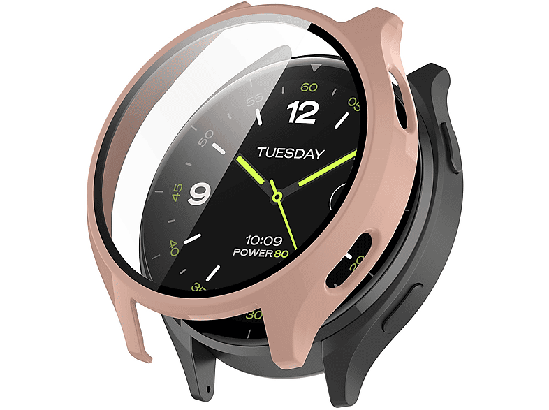 WIGENTO Kunststoff Design Hülle + H9 Hart Glas Watch Schutz Hülle (für Xiaomi Watch 2)