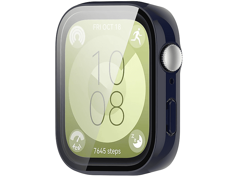 WIGENTO Kunststoff Design Hülle + H9 Hart Glas Watch Schutz Hülle (für Huawei Watch Fit 3)