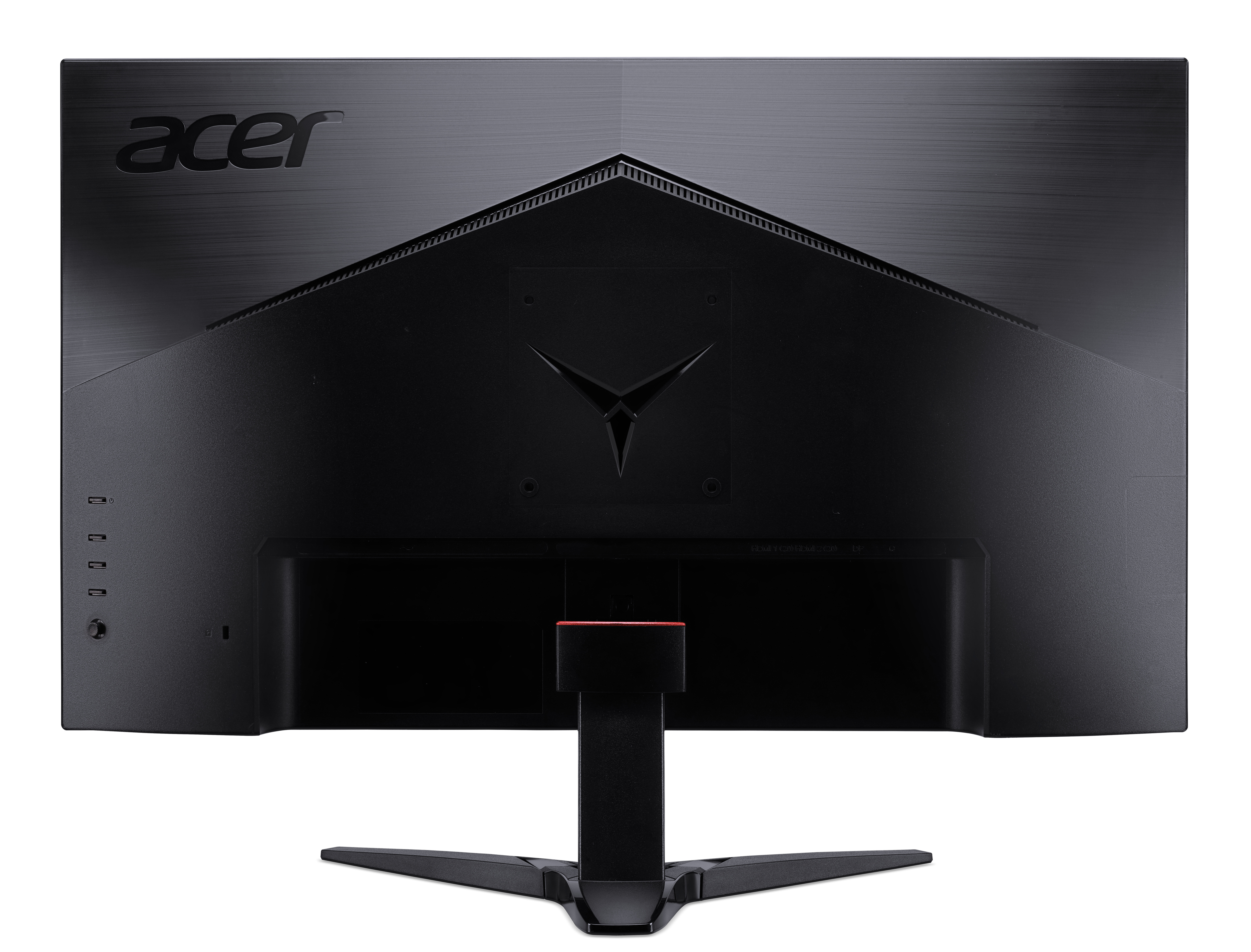Tył czarnego monitora komputera z logo Acer.